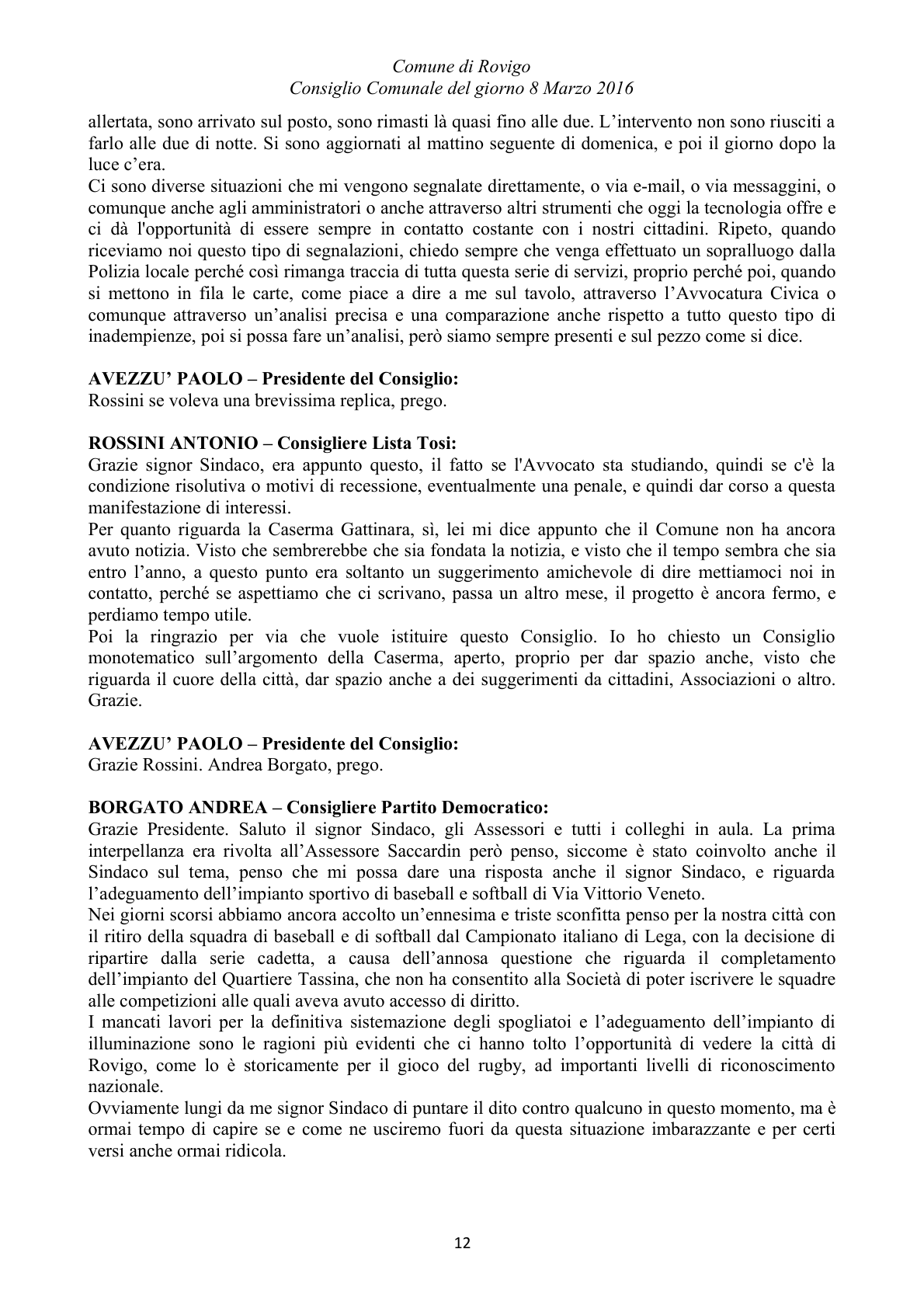 Pagina 12 del verbale