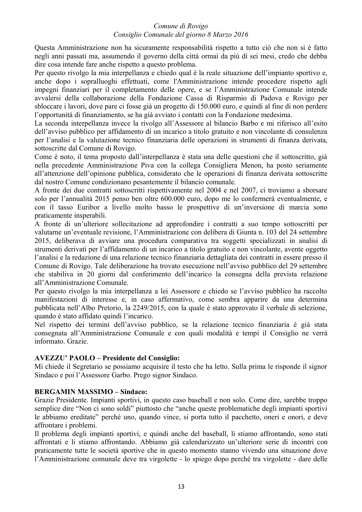 Pagina 13 del verbale