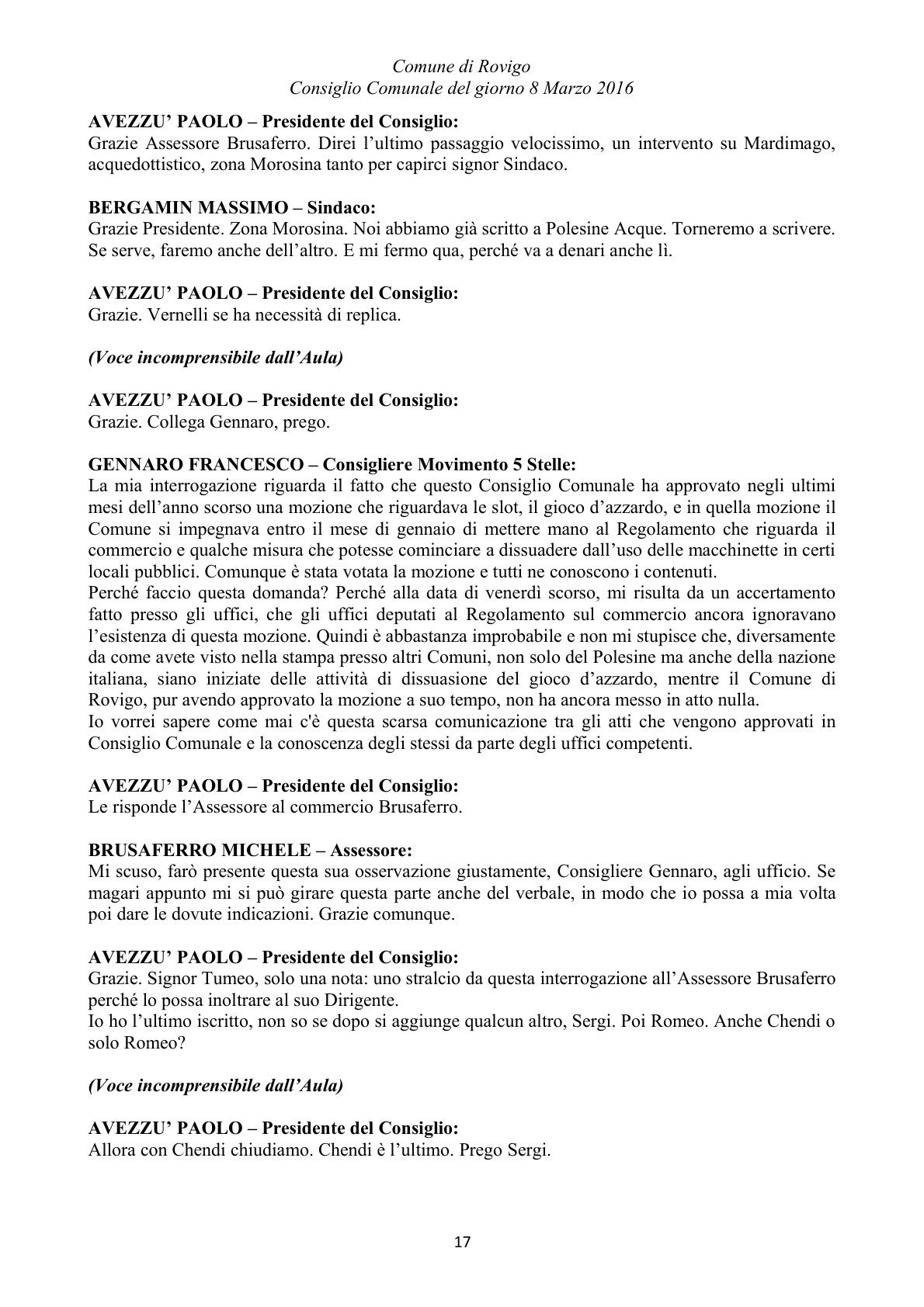 Pagina 17 del verbale