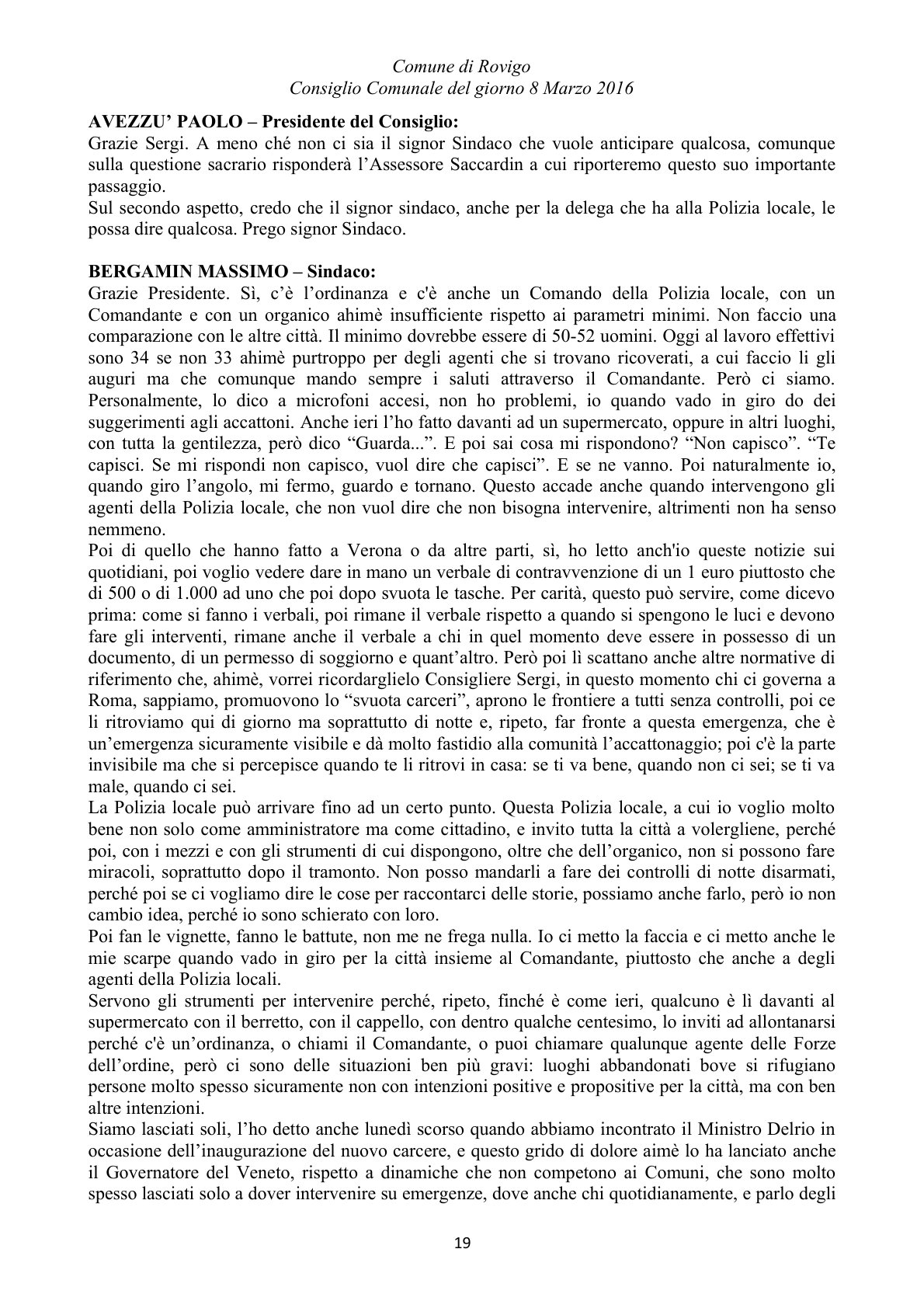 Pagina 19 del verbale
