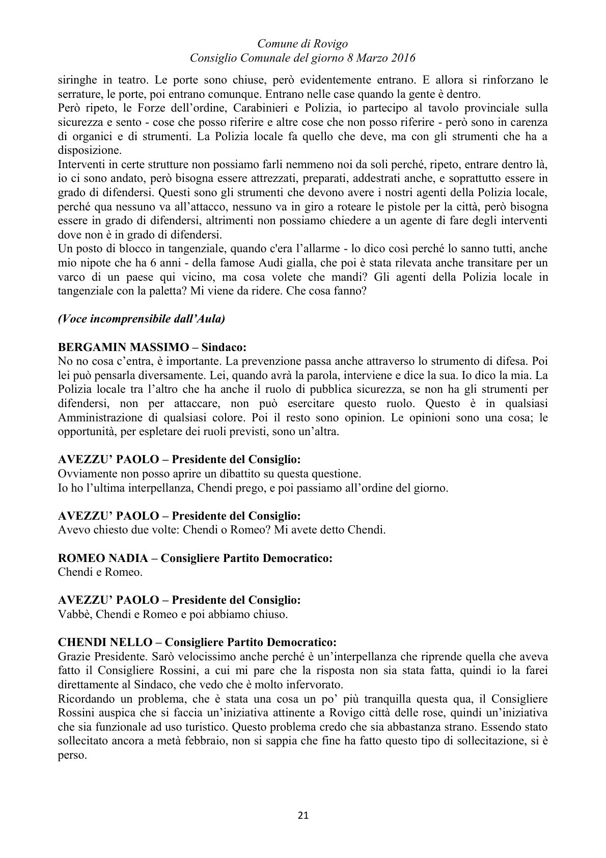 Pagina 21 del verbale