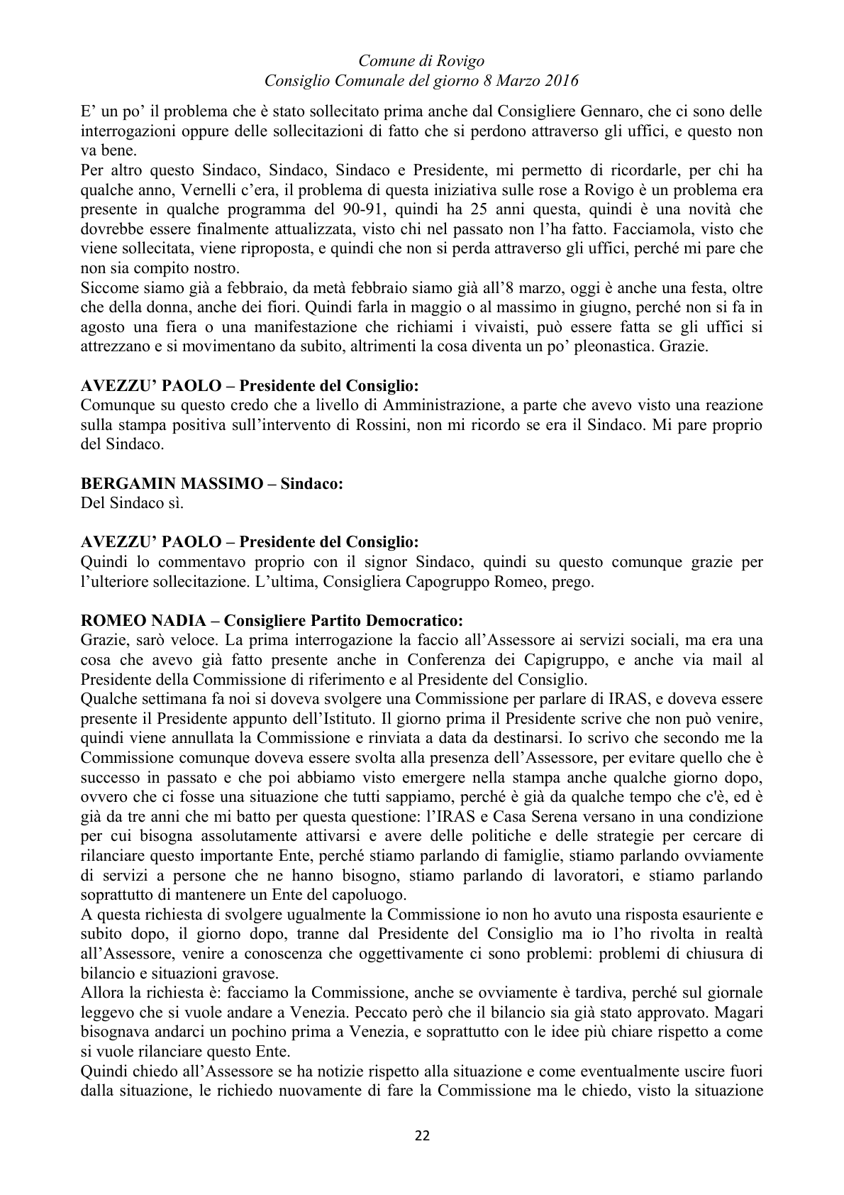 Pagina 22 del verbale