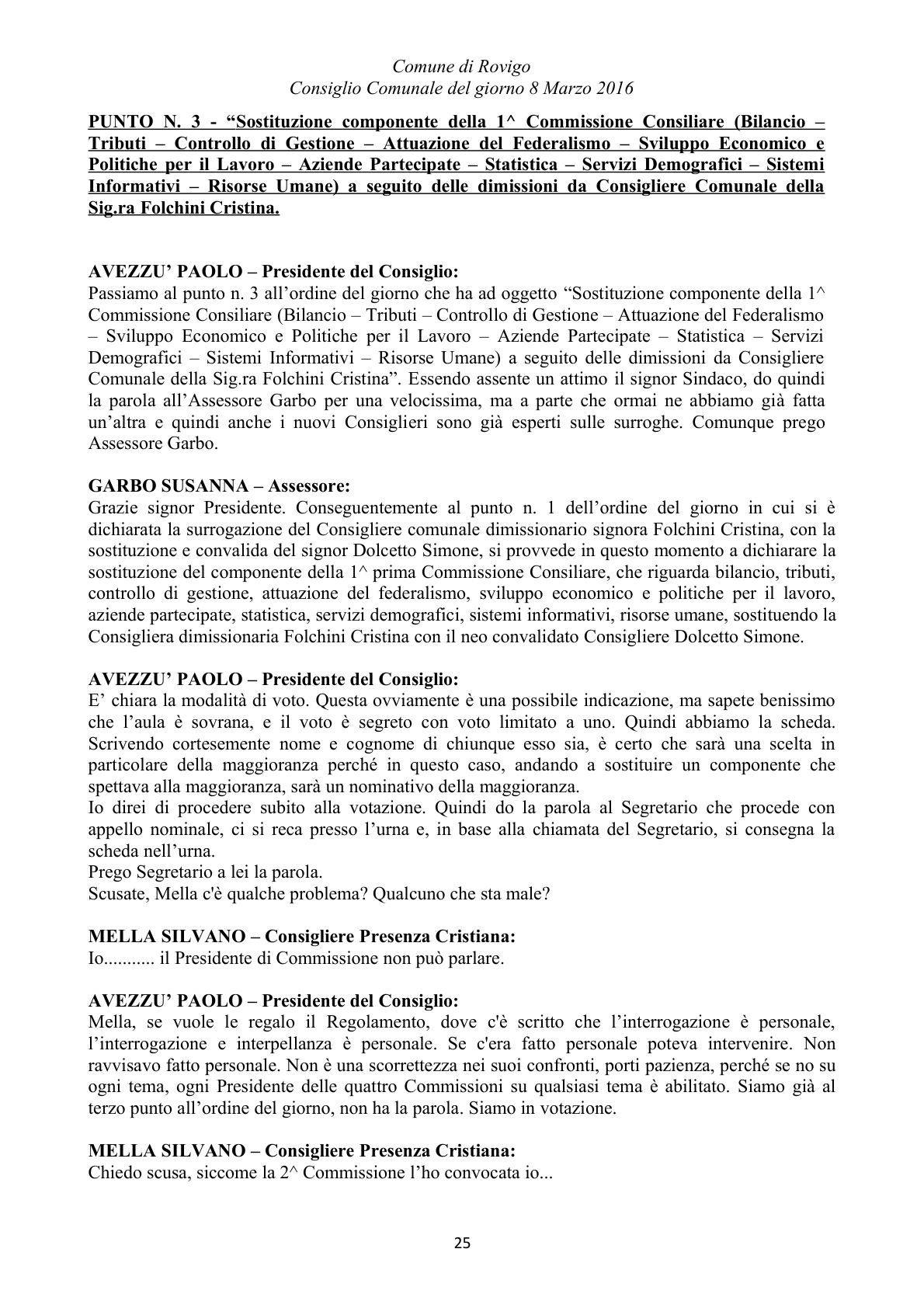 Pagina 25 del verbale