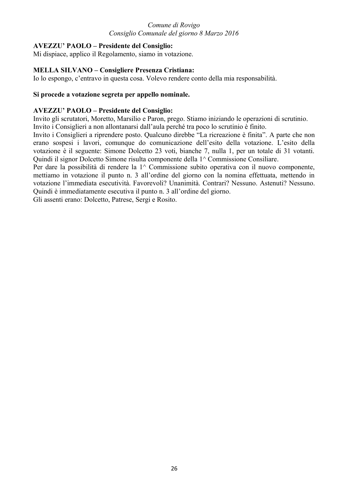 Pagina 26 del verbale
