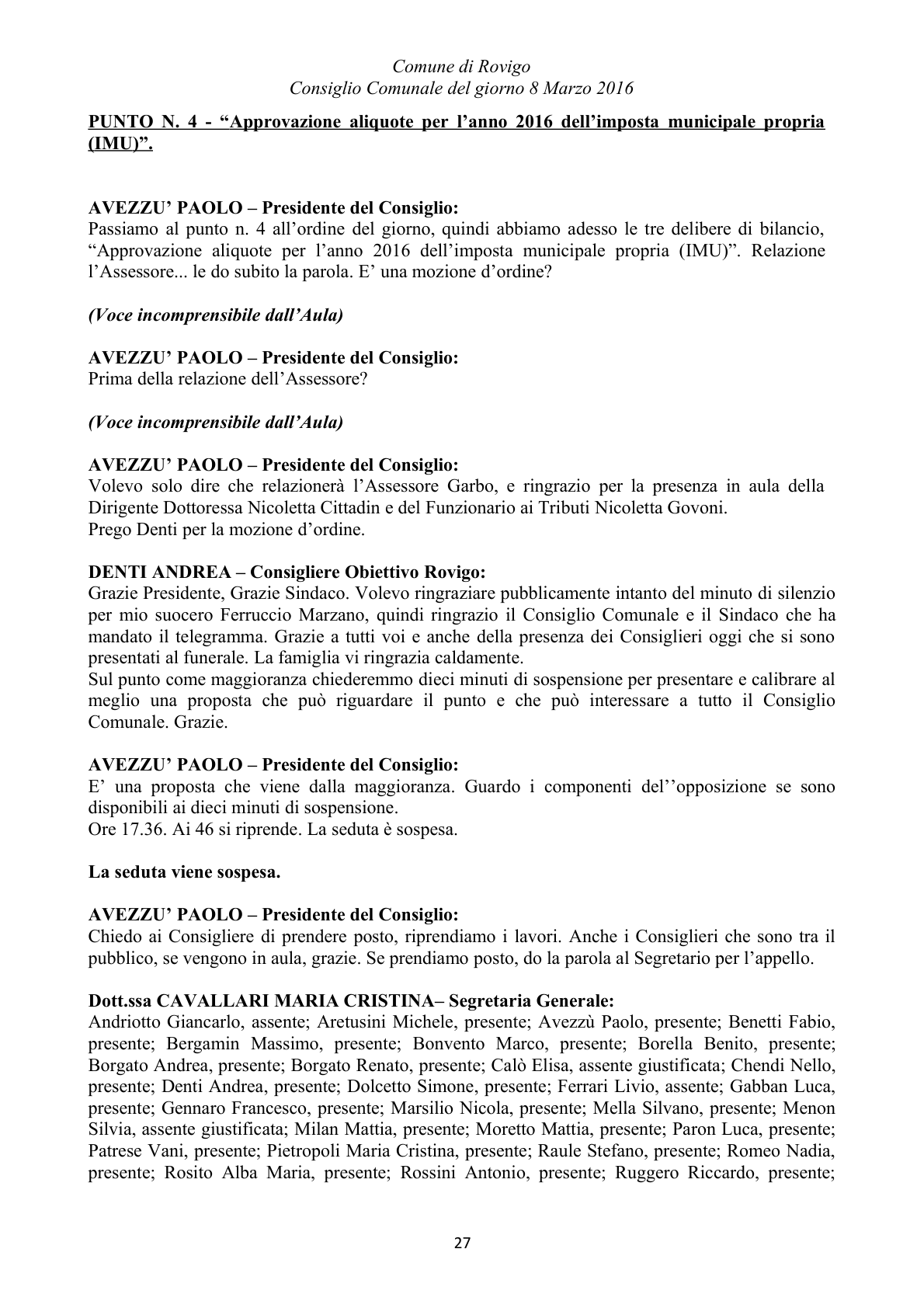 Pagina 27 del verbale