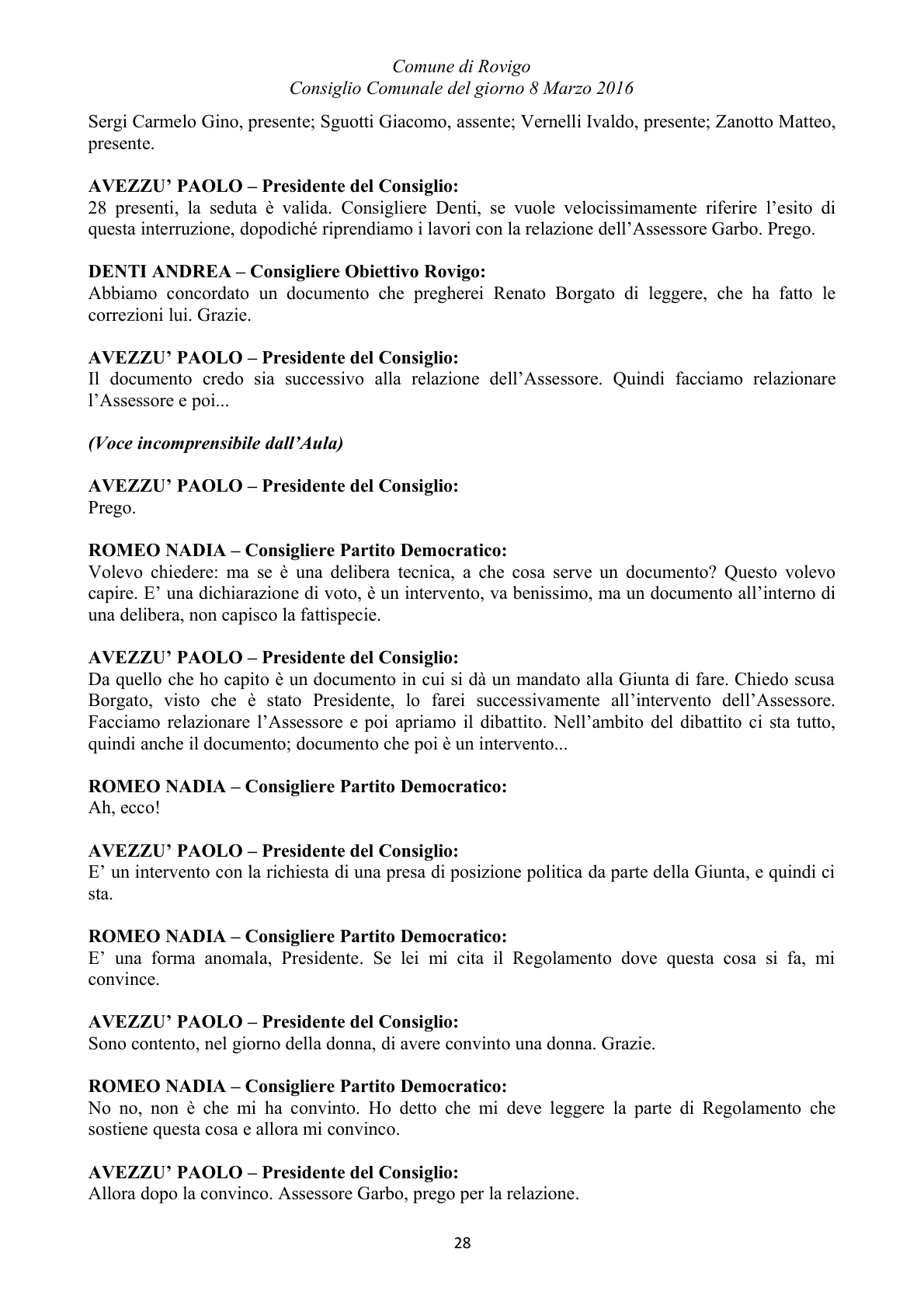 Pagina 28 del verbale