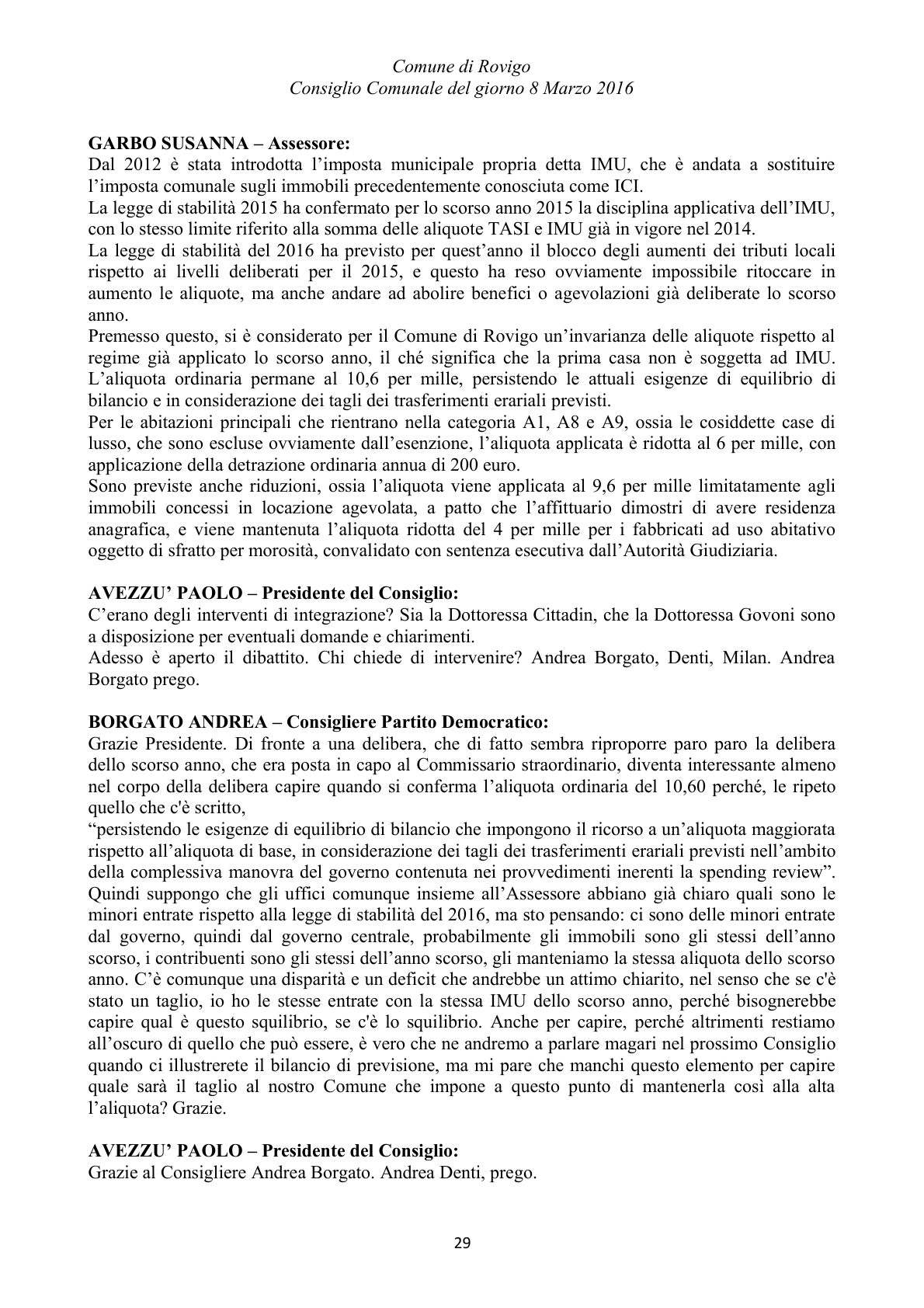Pagina 29 del verbale