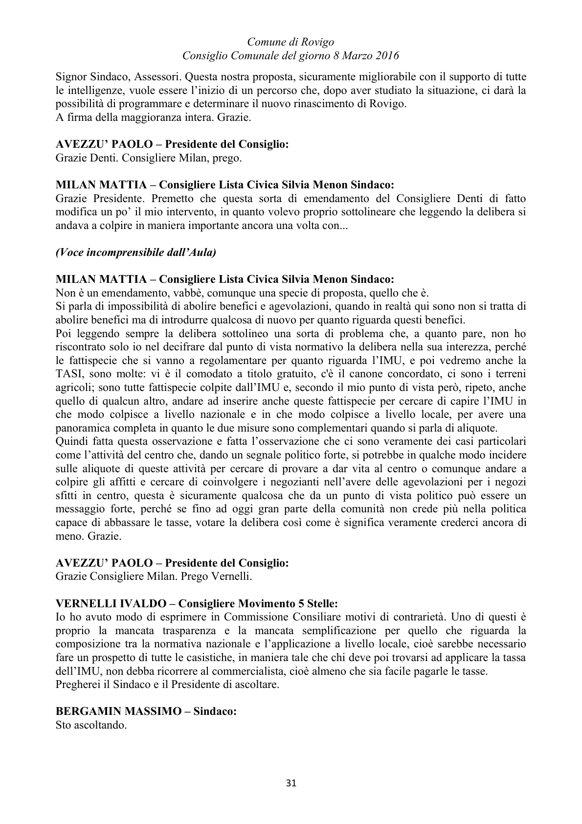 Pagina 31 del verbale