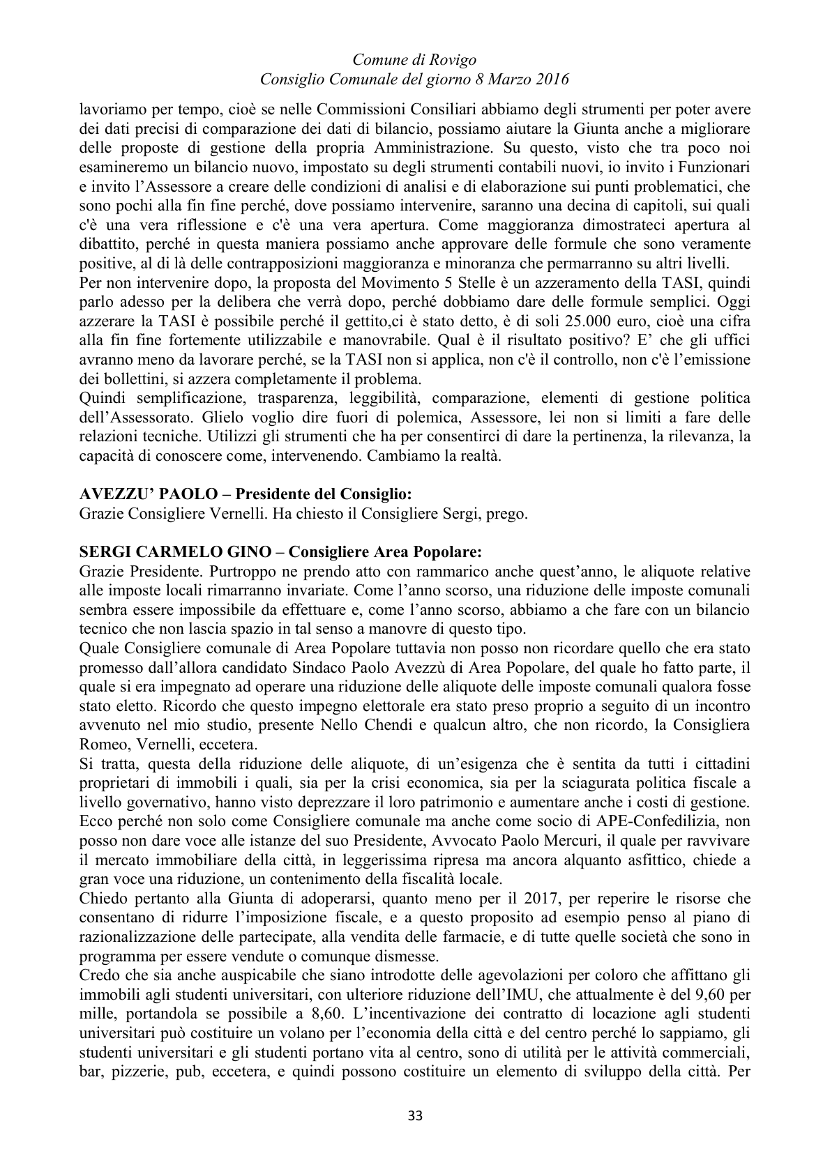 Pagina 33 del verbale