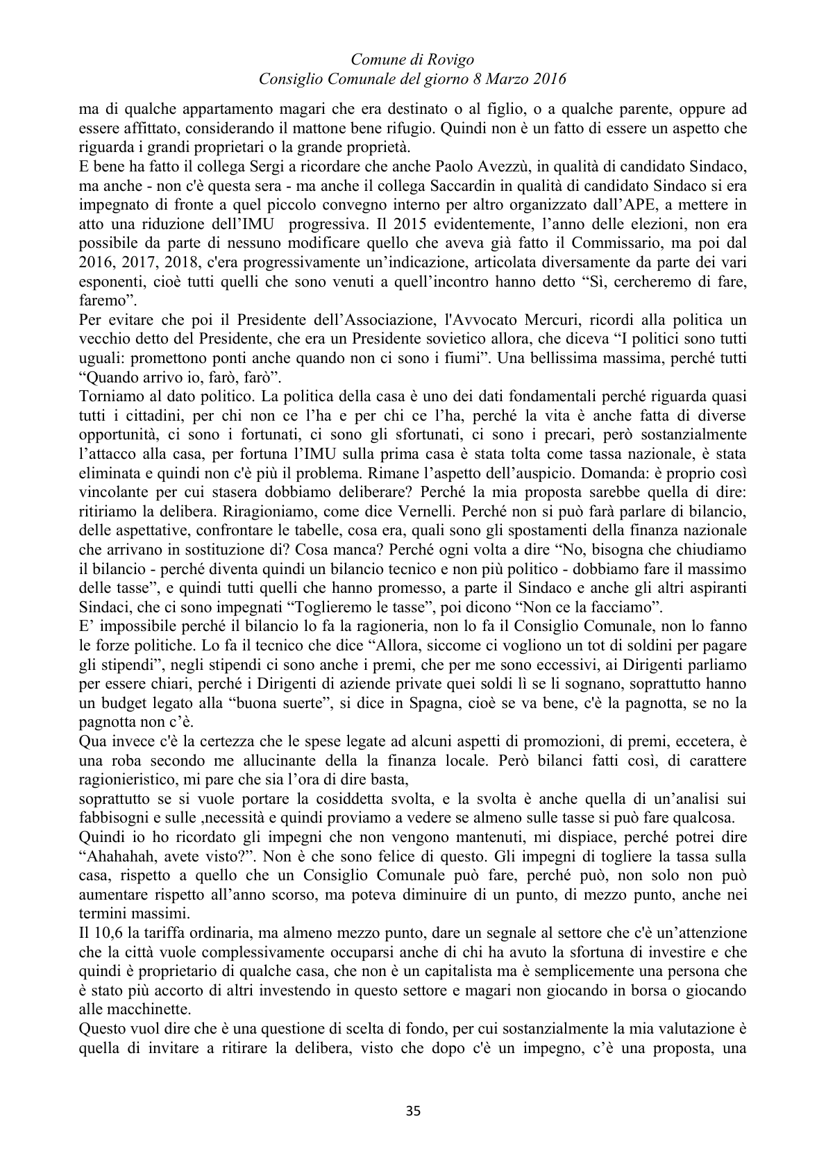 Pagina 35 del verbale