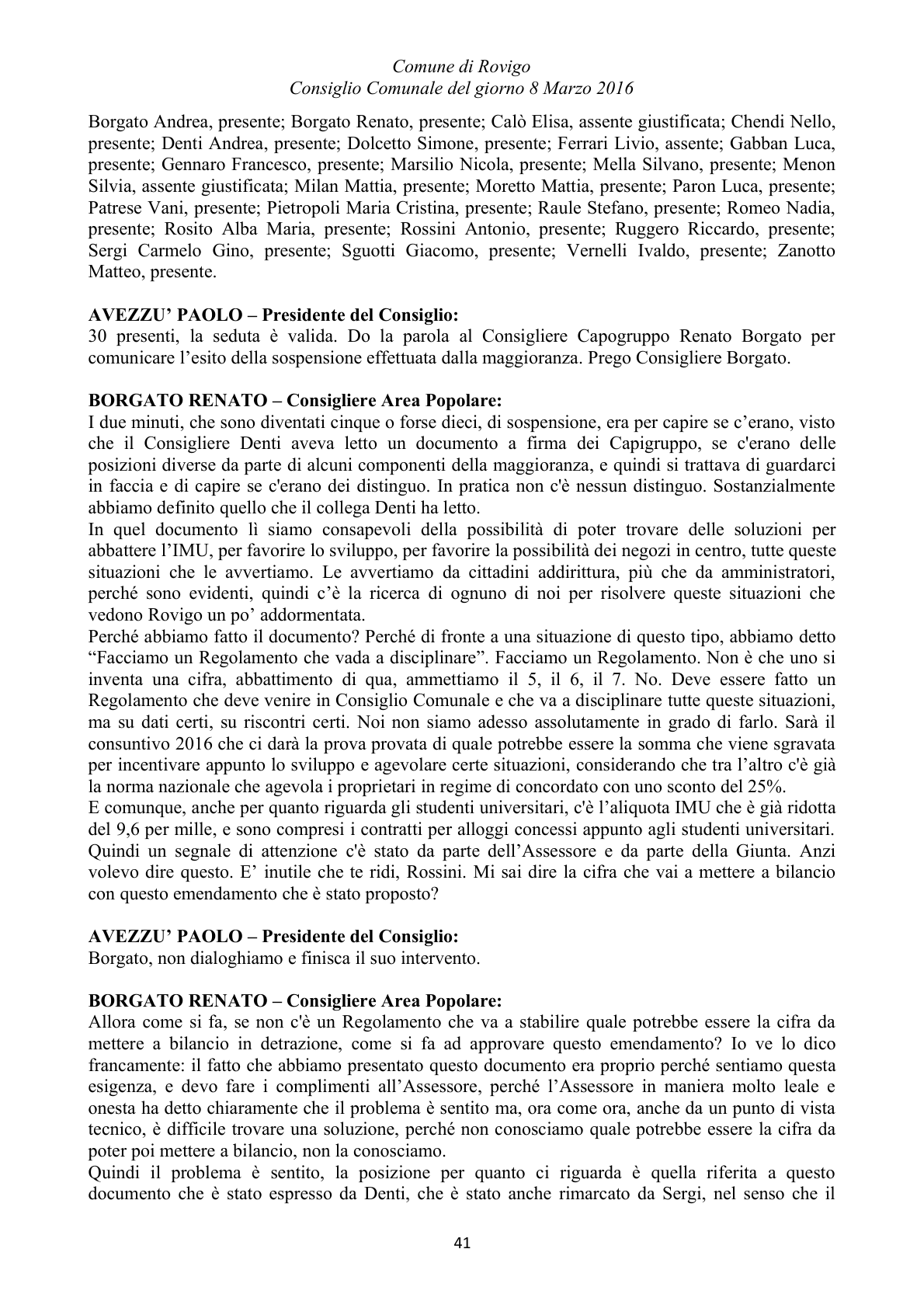 Pagina 41 del verbale