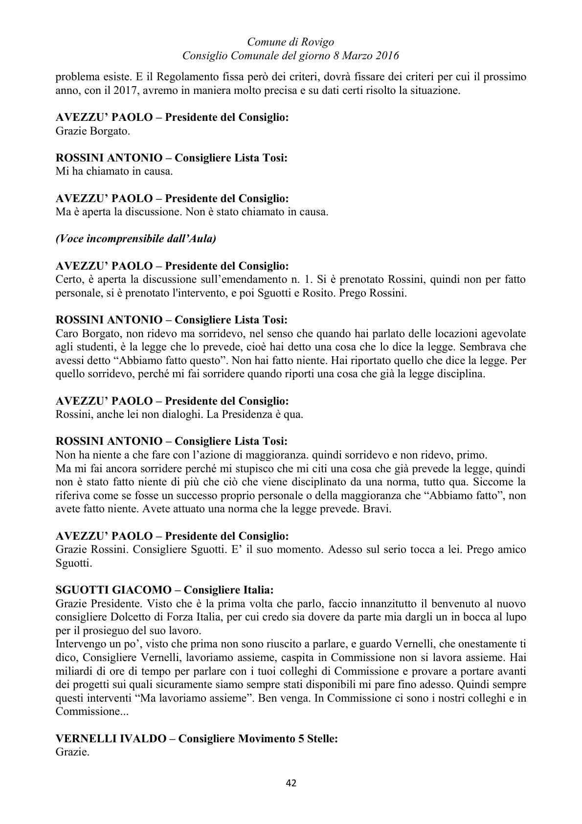 Pagina 42 del verbale