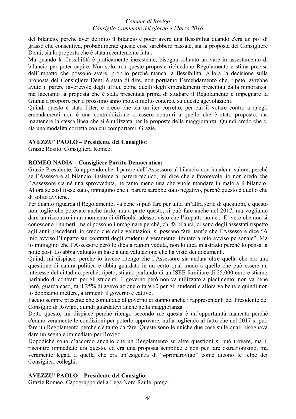 Pagina 44 del verbale