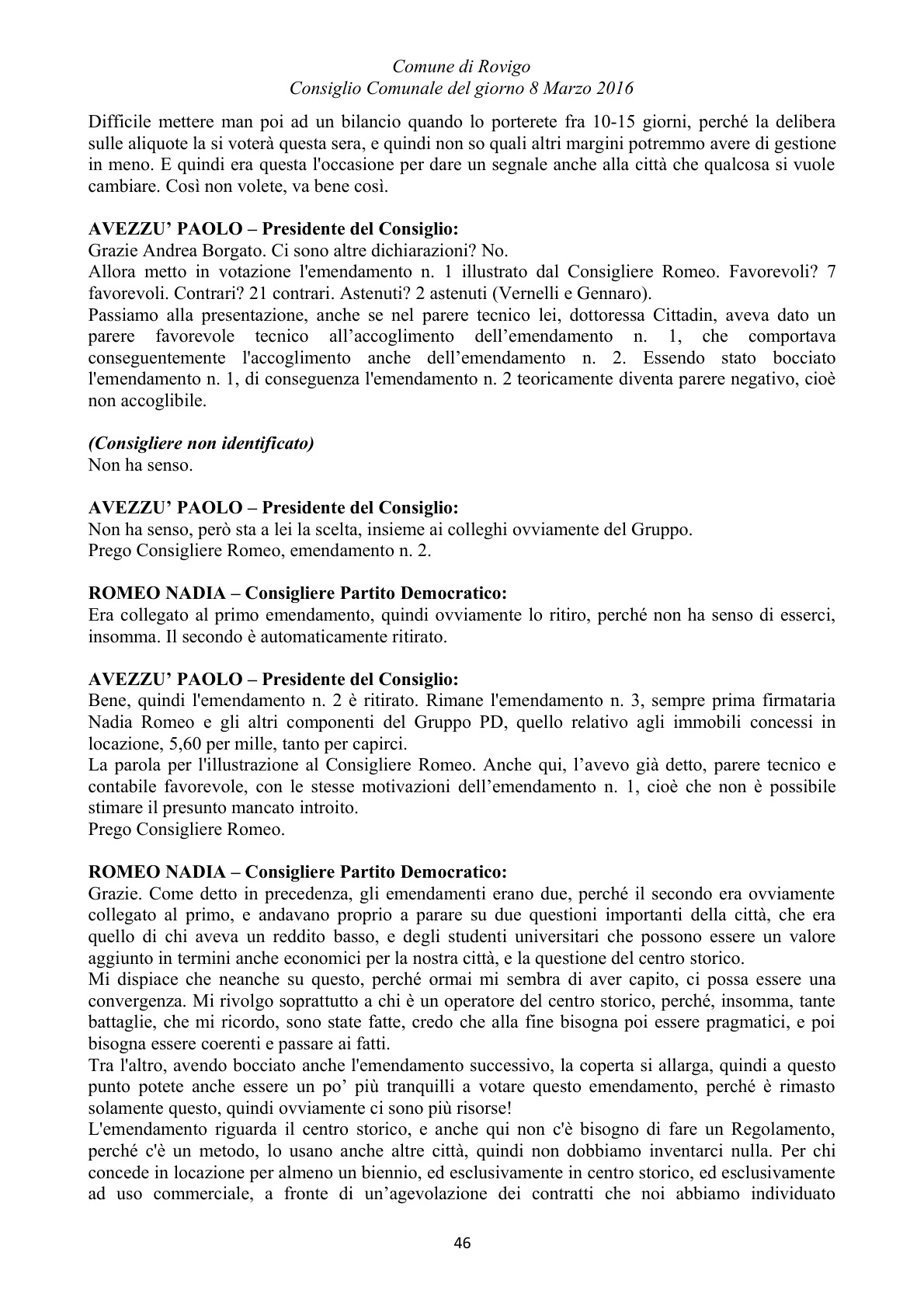 Pagina 46 del verbale