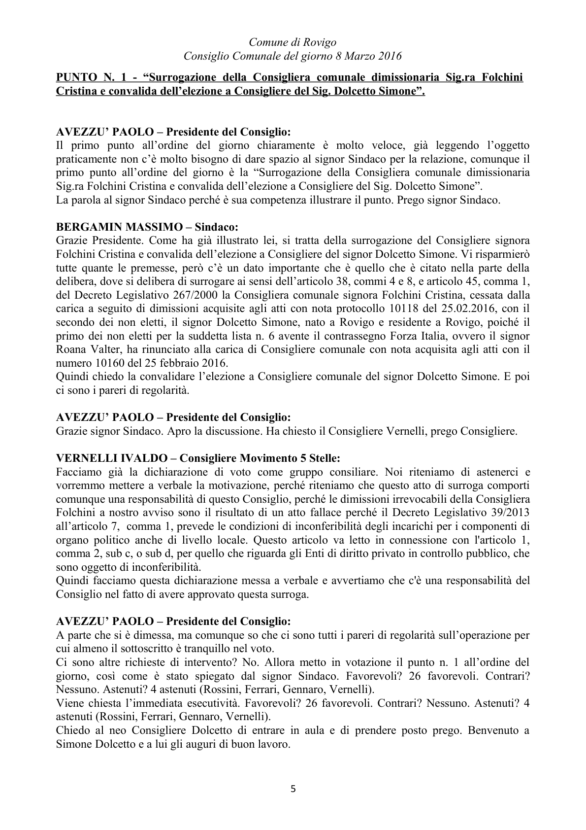 Pagina 5 del verbale