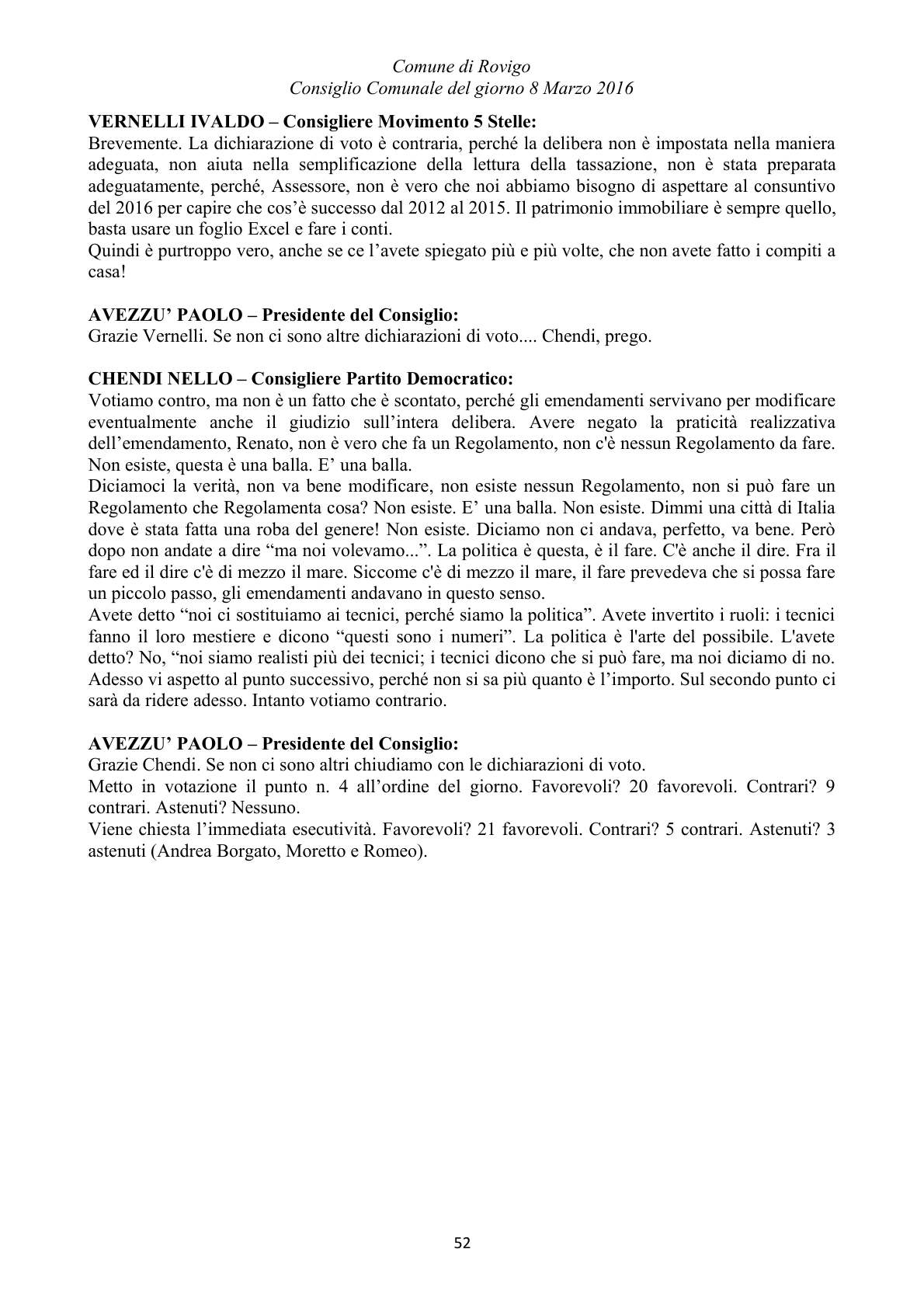 Pagina 52 del verbale