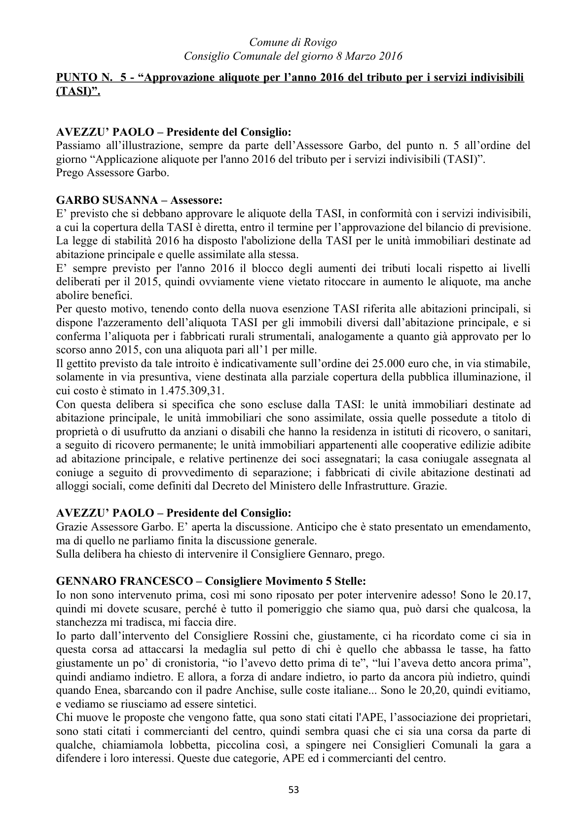 Pagina 53 del verbale