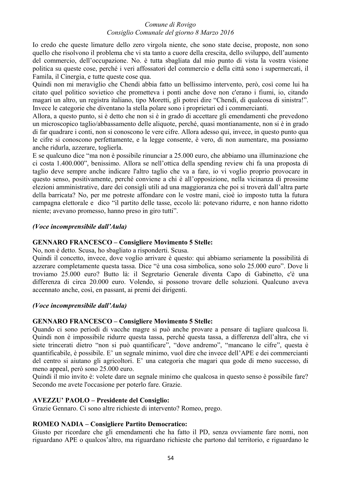Pagina 54 del verbale