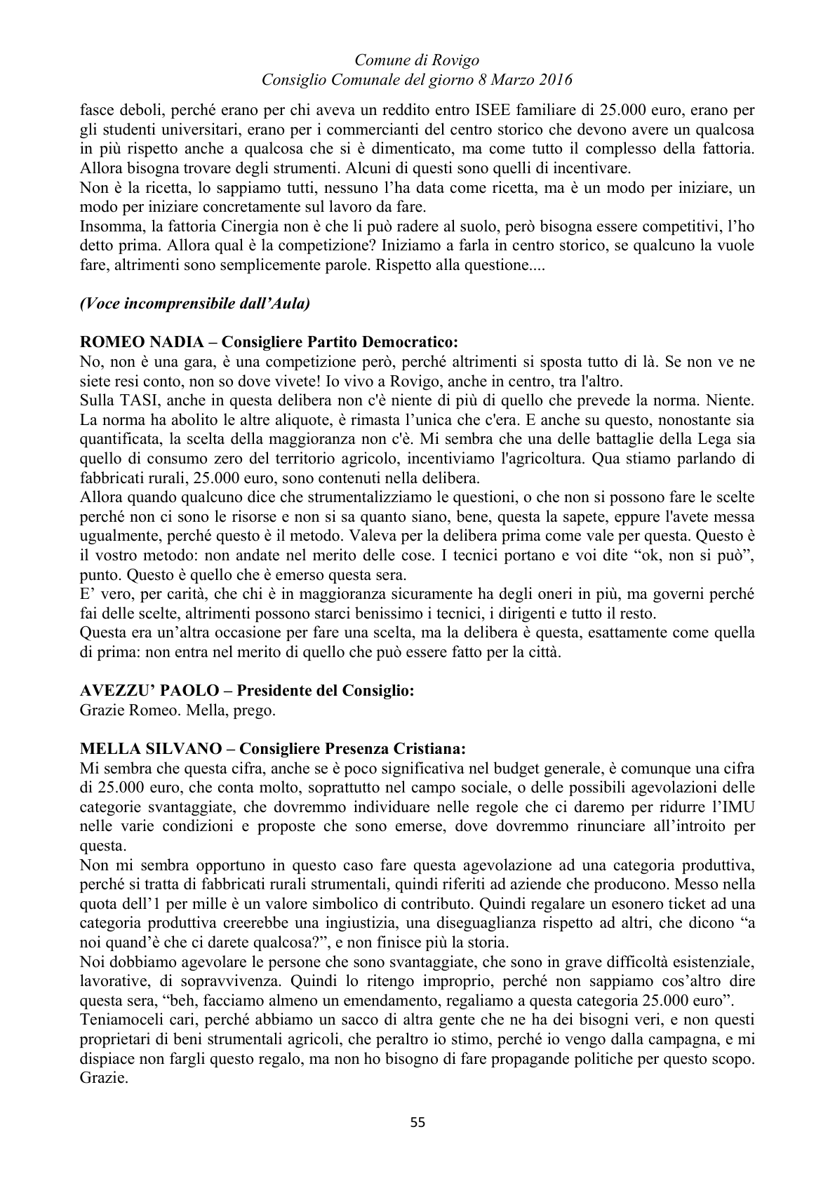 Pagina 55 del verbale