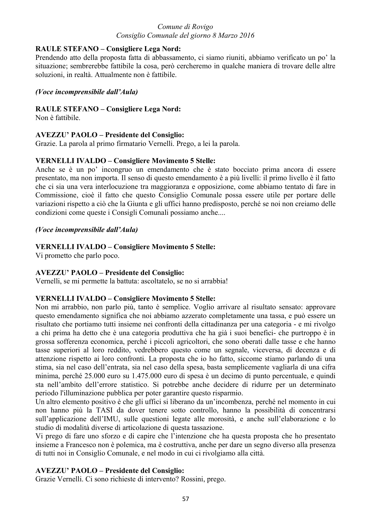 Pagina 57 del verbale