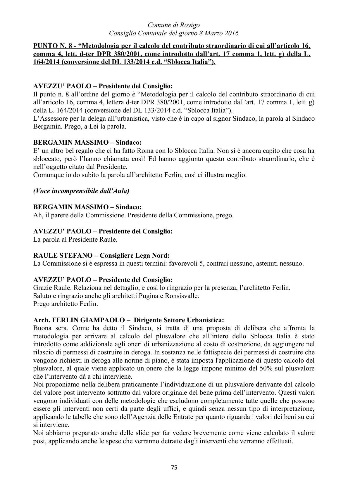 Pagina 75 del verbale