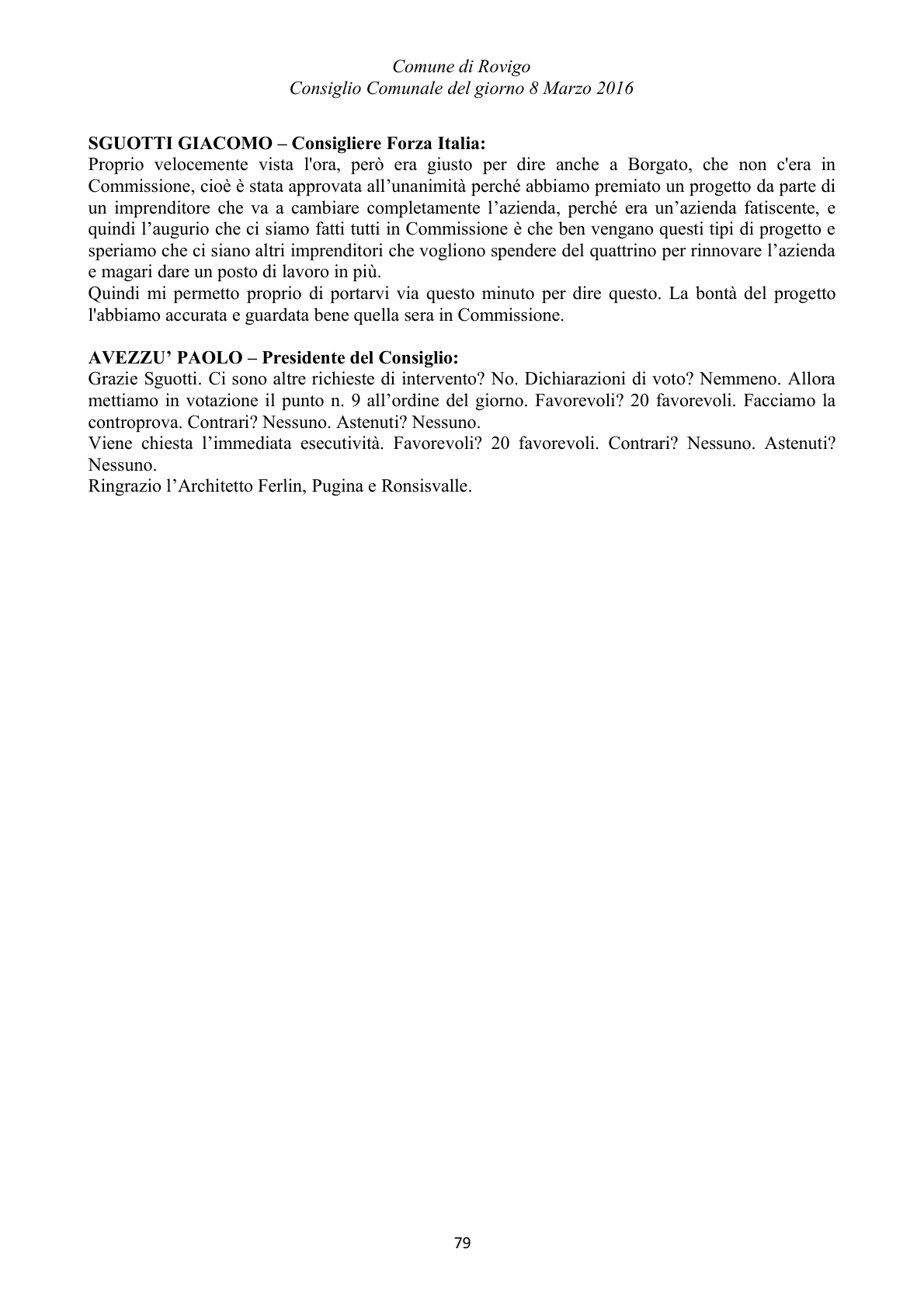 Pagina 79 del verbale