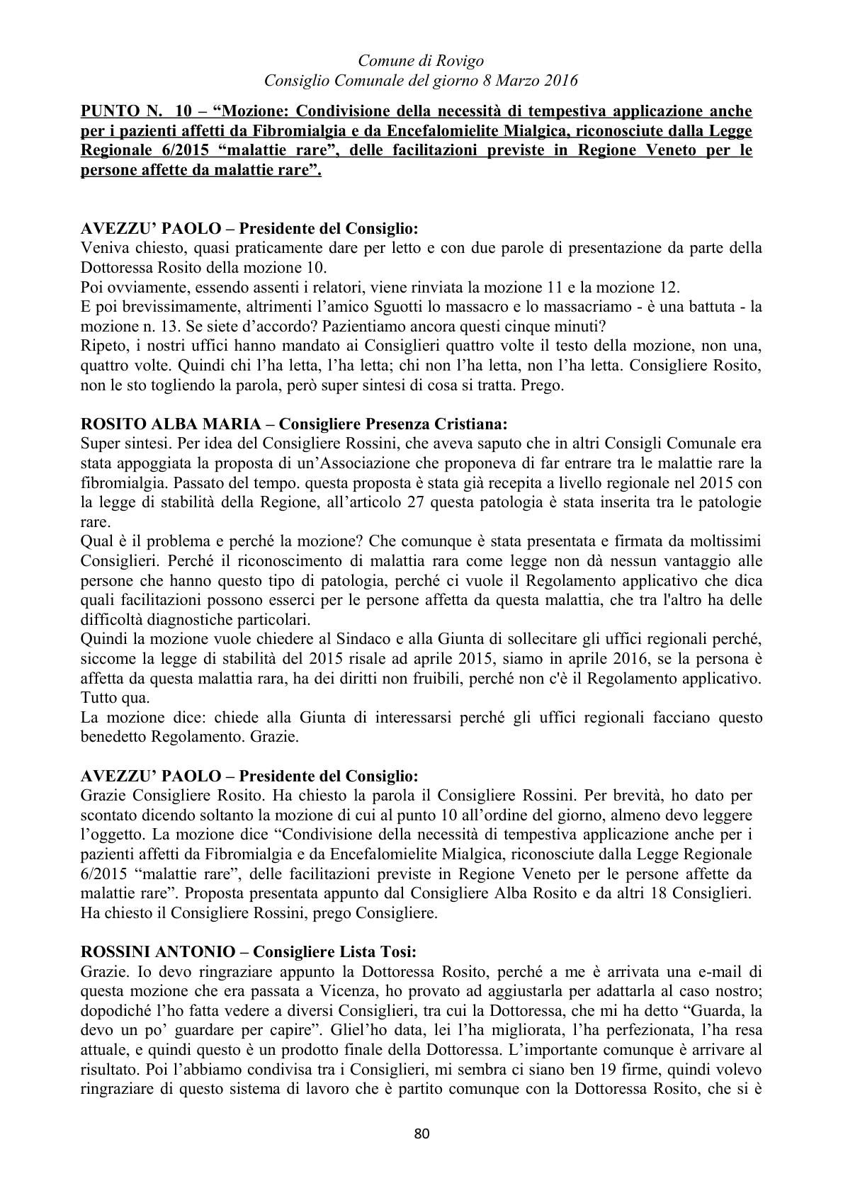 Pagina 80 del verbale