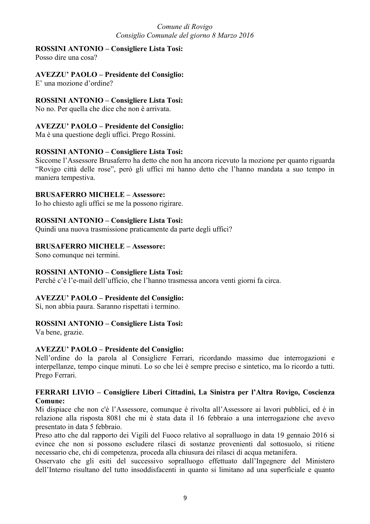 Pagina 9 del verbale