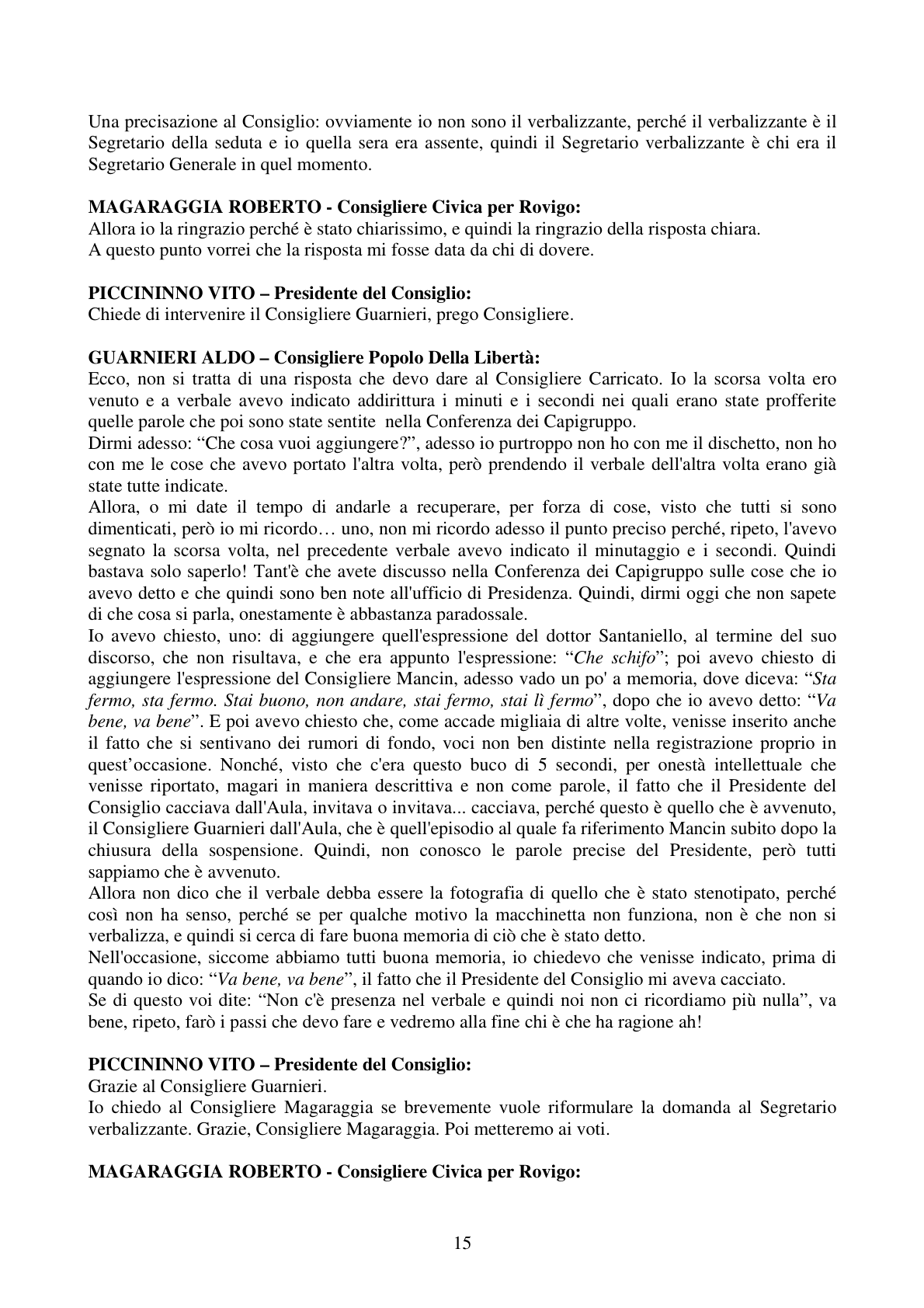 Pagina 15 del verbale