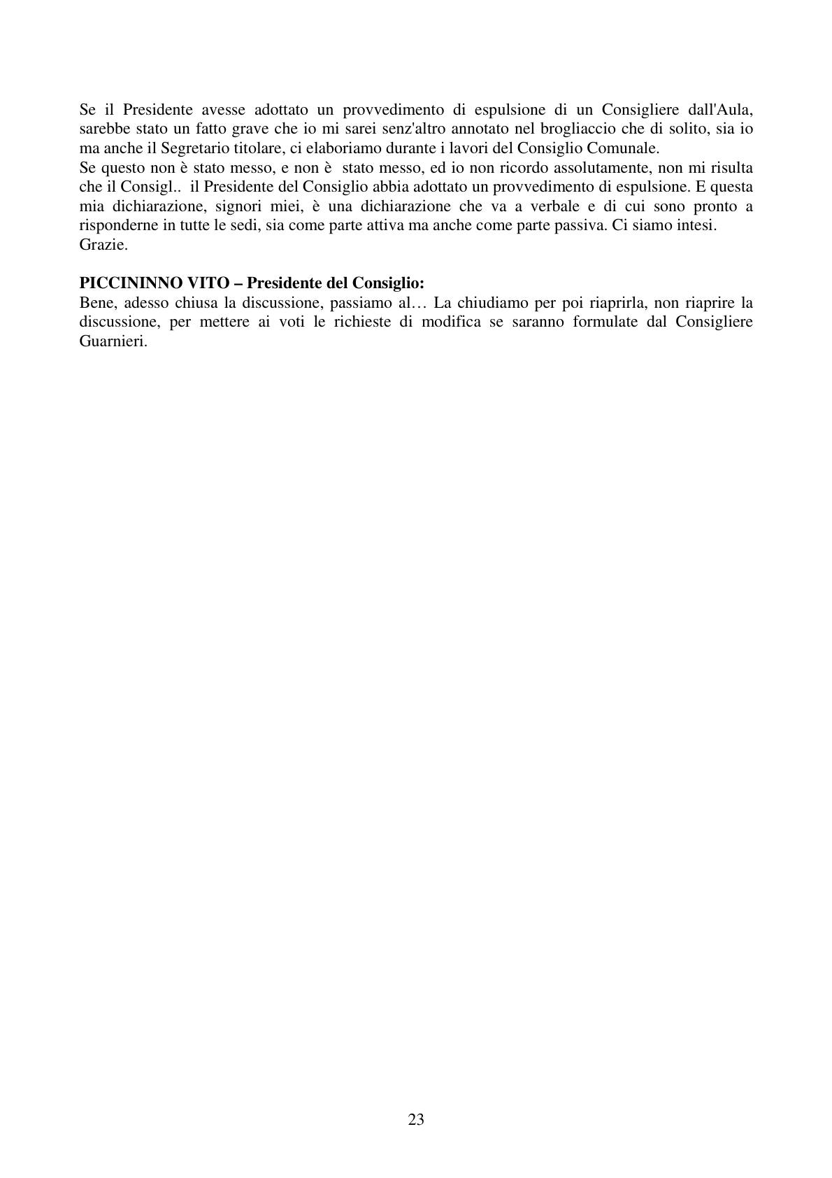 Pagina 23 del verbale