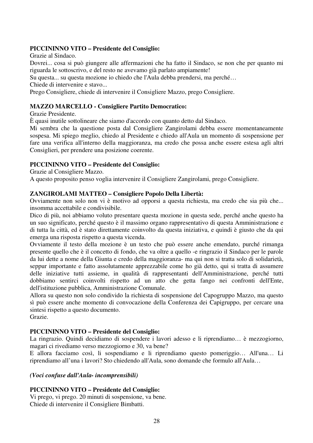 Pagina 28 del verbale