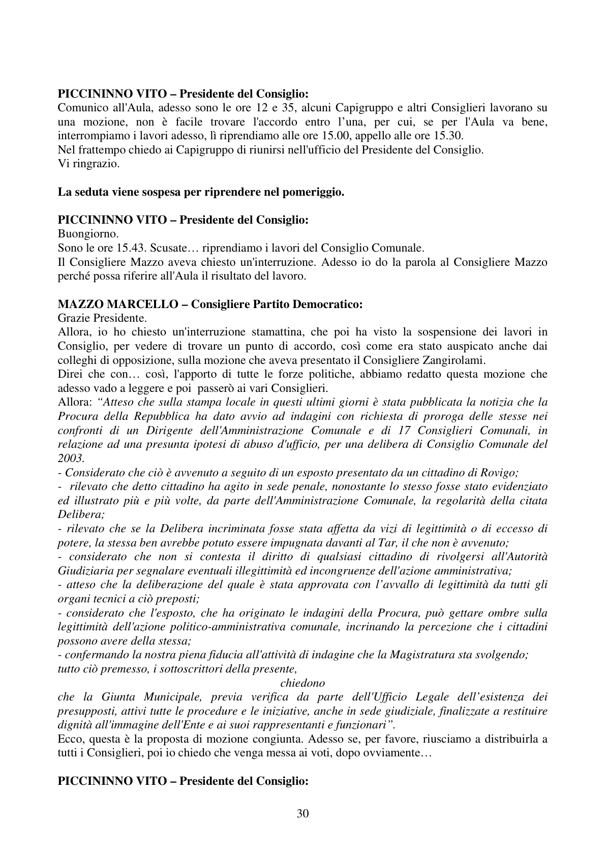 Pagina 30 del verbale