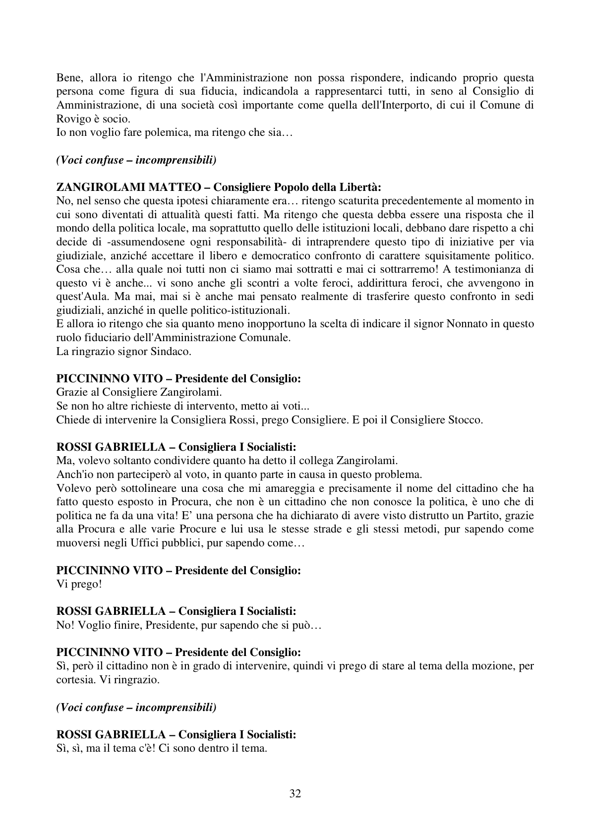 Pagina 32 del verbale