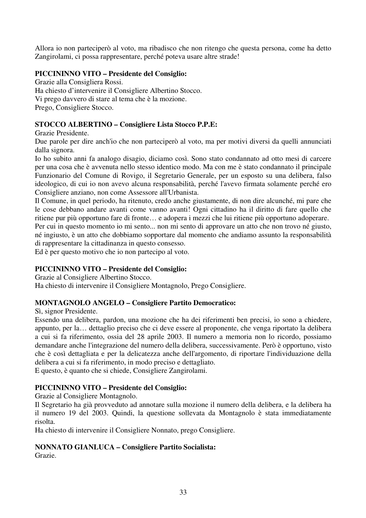 Pagina 33 del verbale