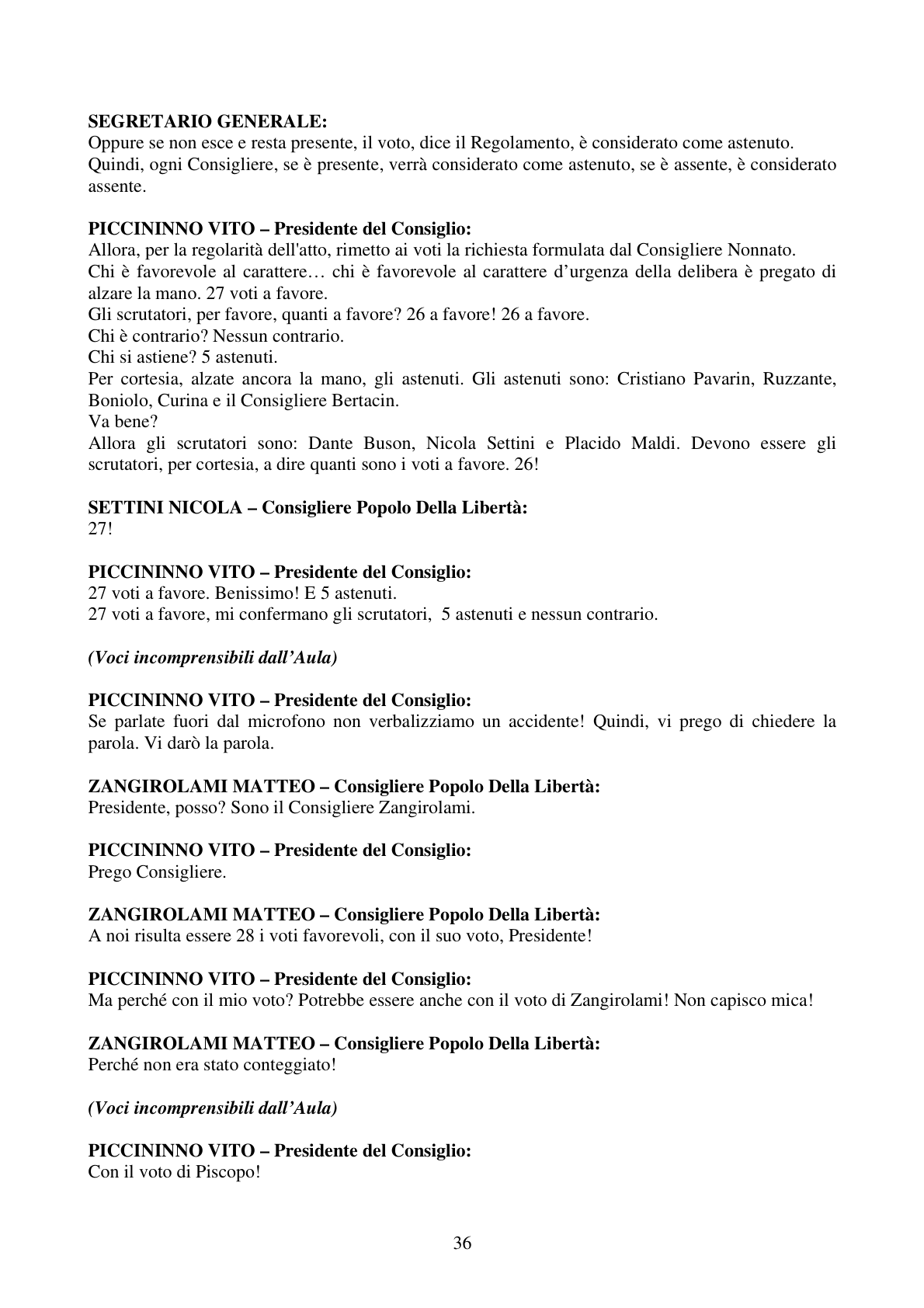 Pagina 36 del verbale