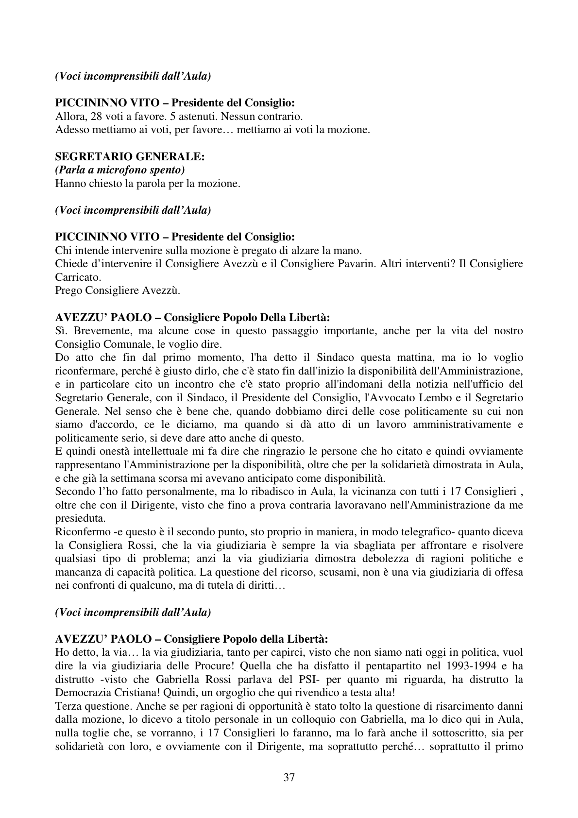 Pagina 37 del verbale