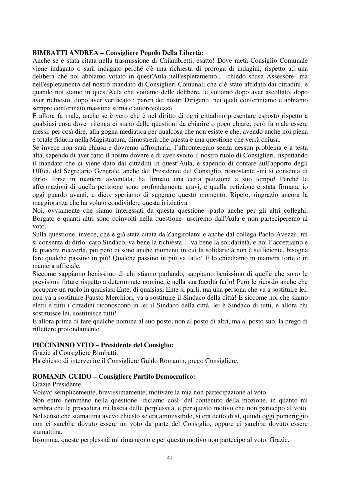 Pagina 41 del verbale