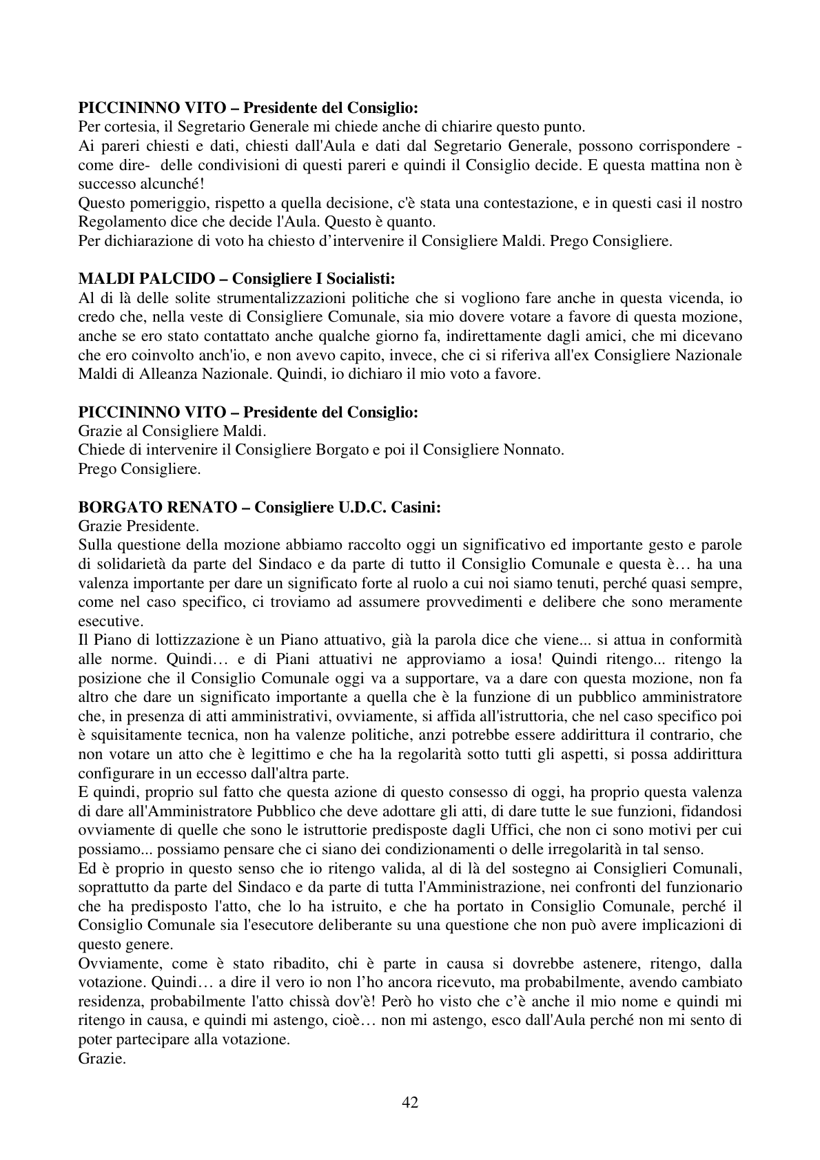 Pagina 42 del verbale