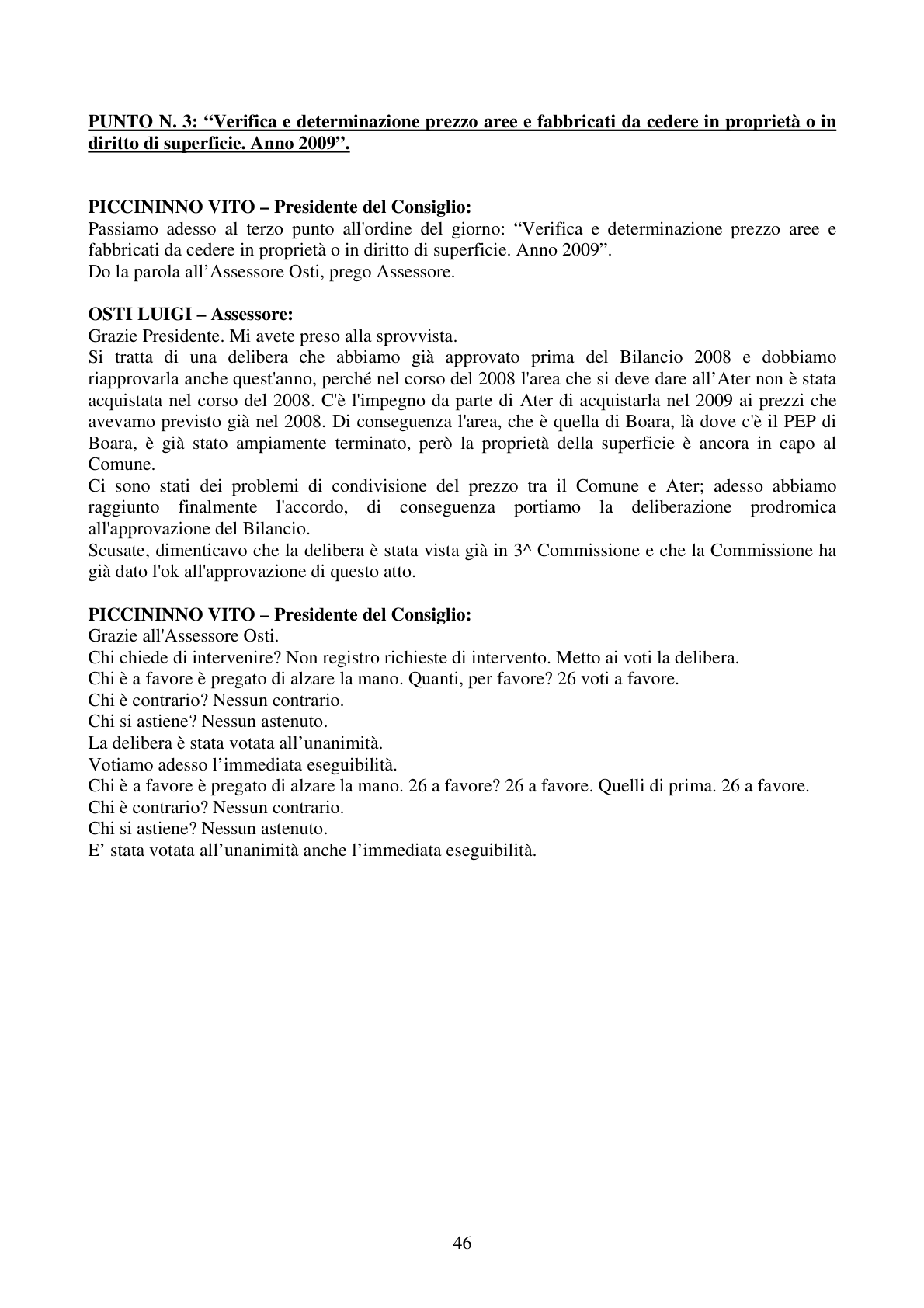 Pagina 46 del verbale