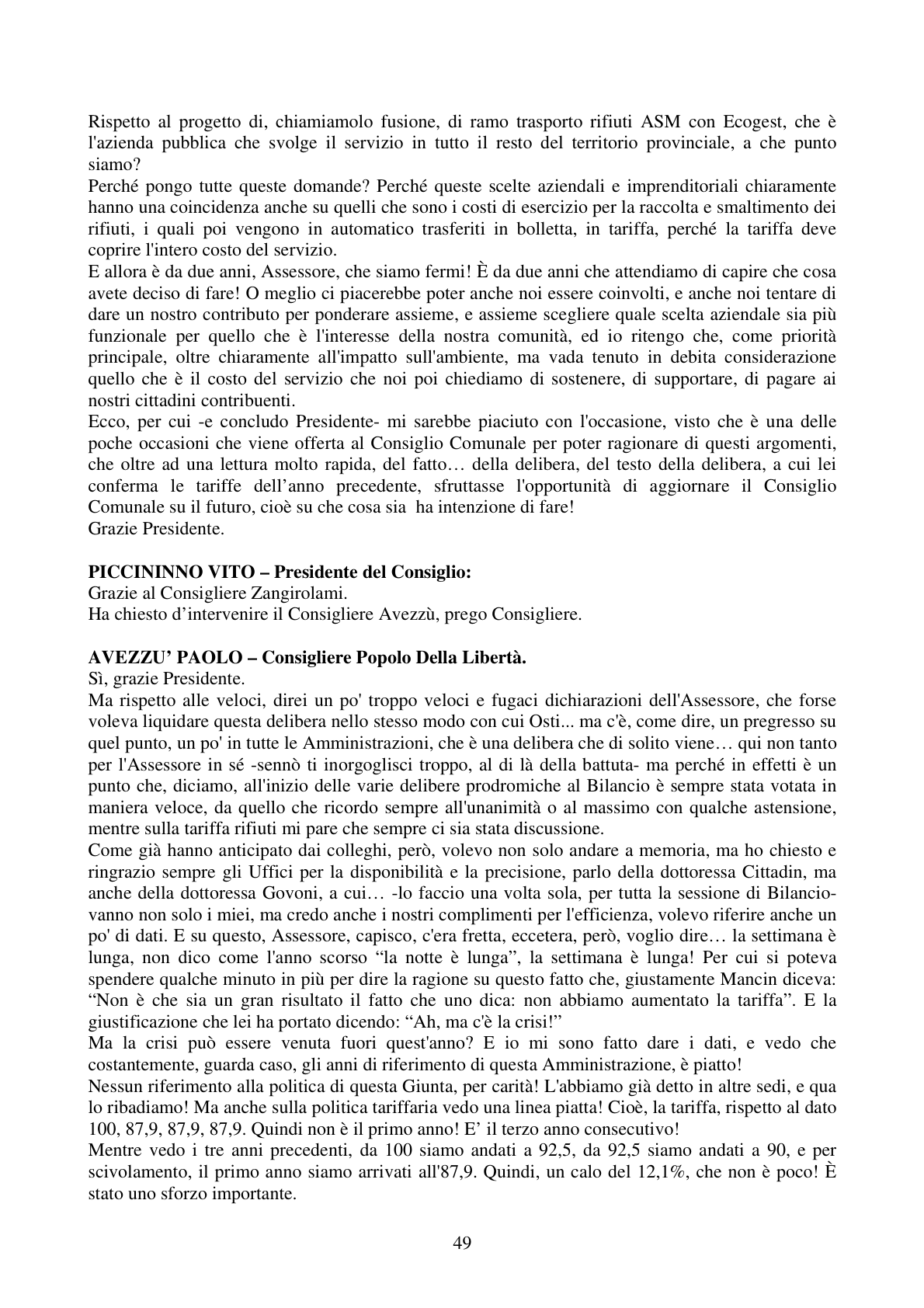 Pagina 49 del verbale
