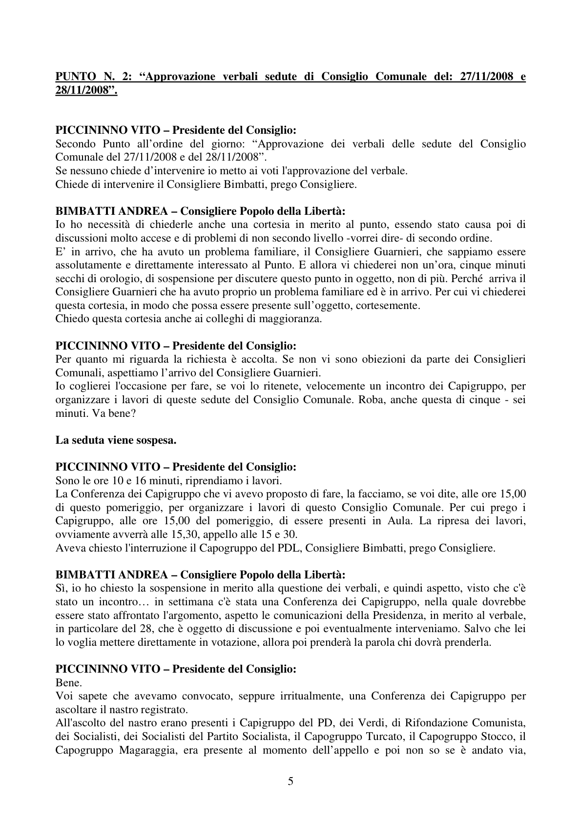 Pagina 5 del verbale