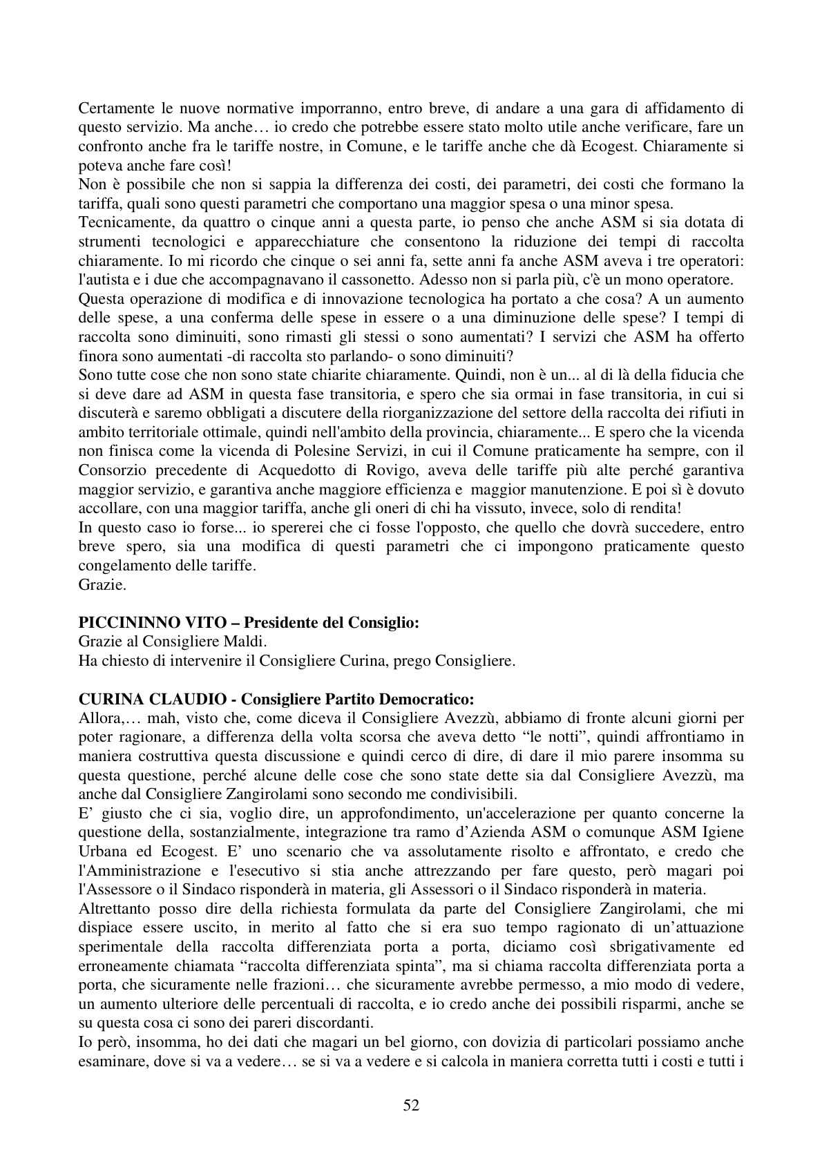 Pagina 52 del verbale