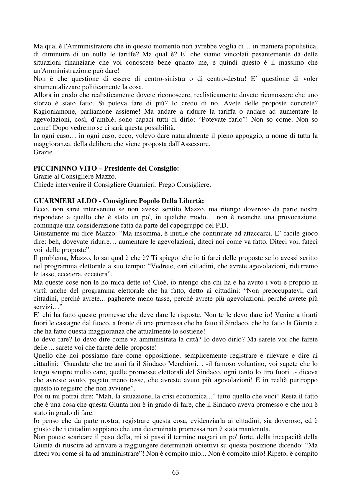 Pagina 63 del verbale