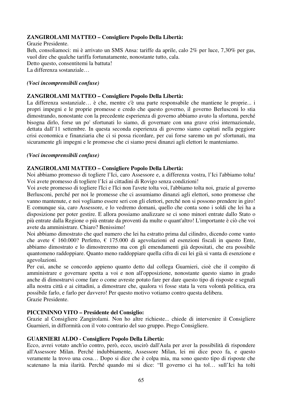 Pagina 65 del verbale