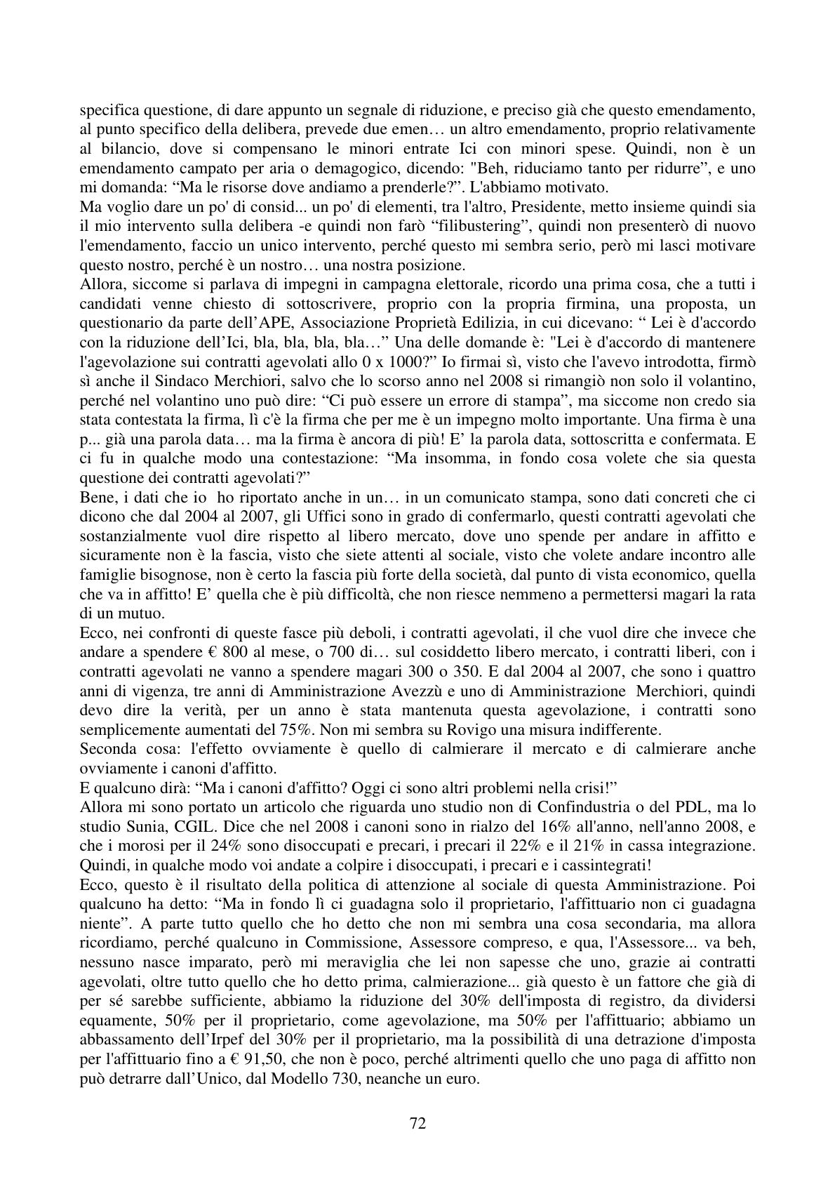 Pagina 72 del verbale