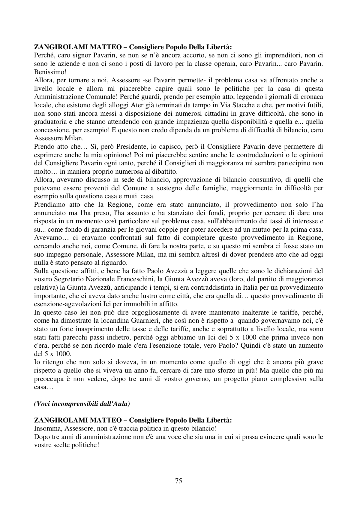 Pagina 75 del verbale