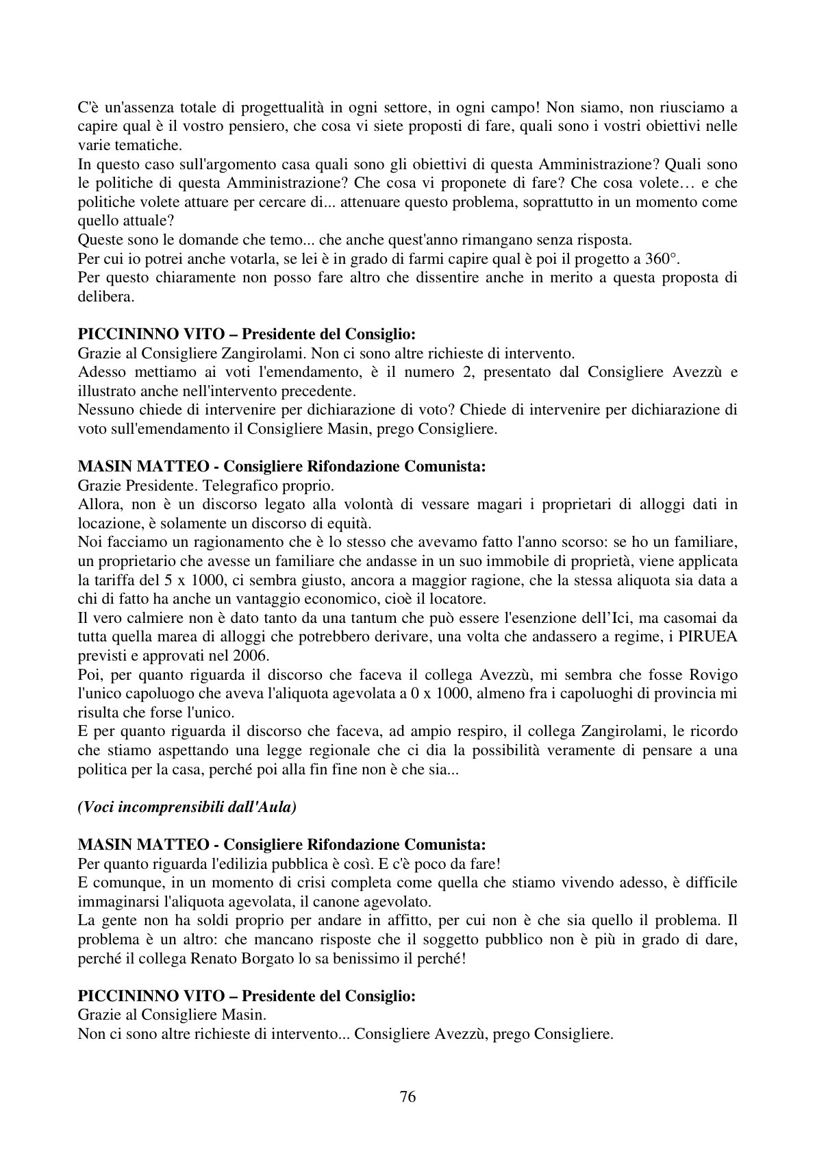 Pagina 76 del verbale