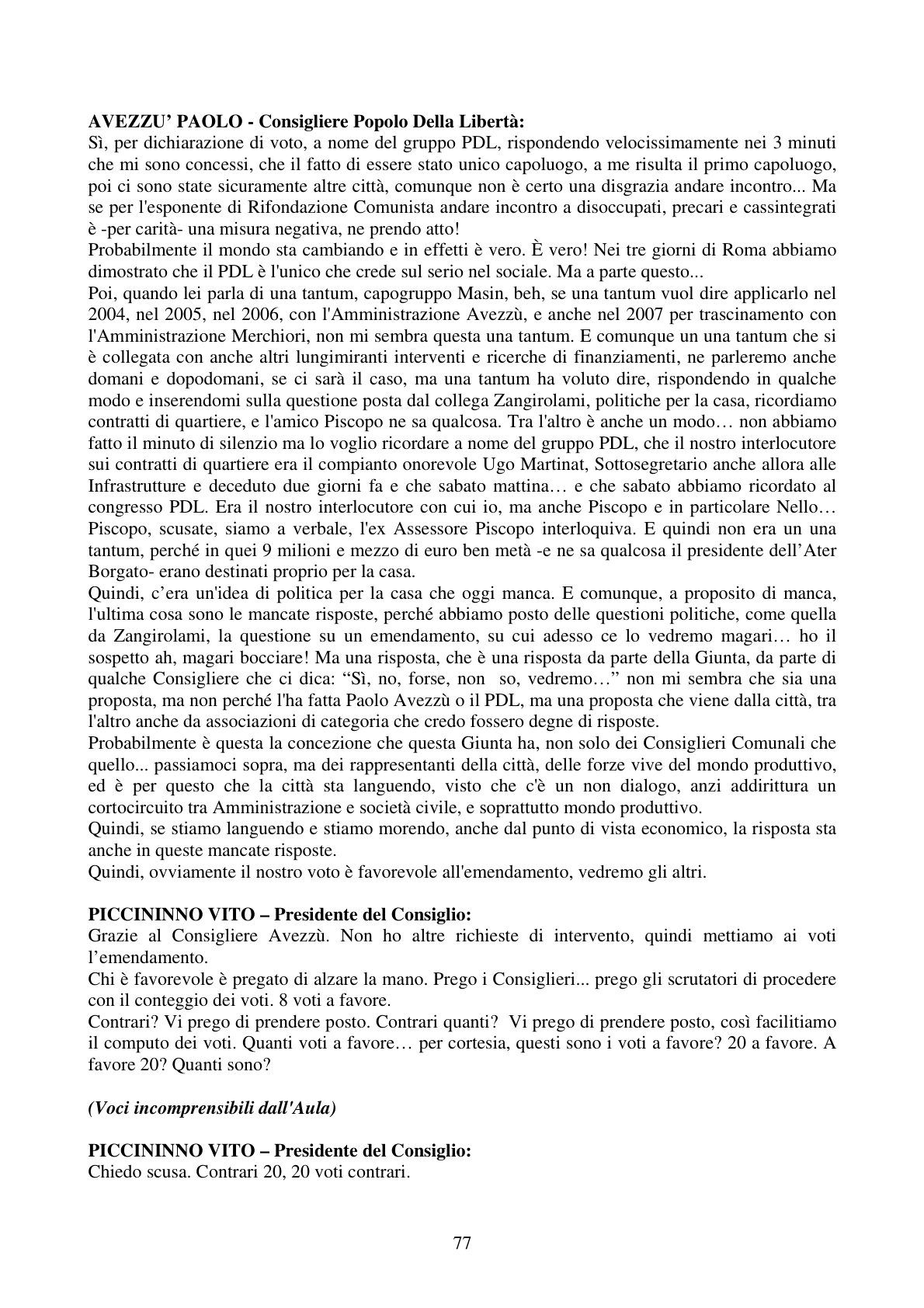 Pagina 77 del verbale