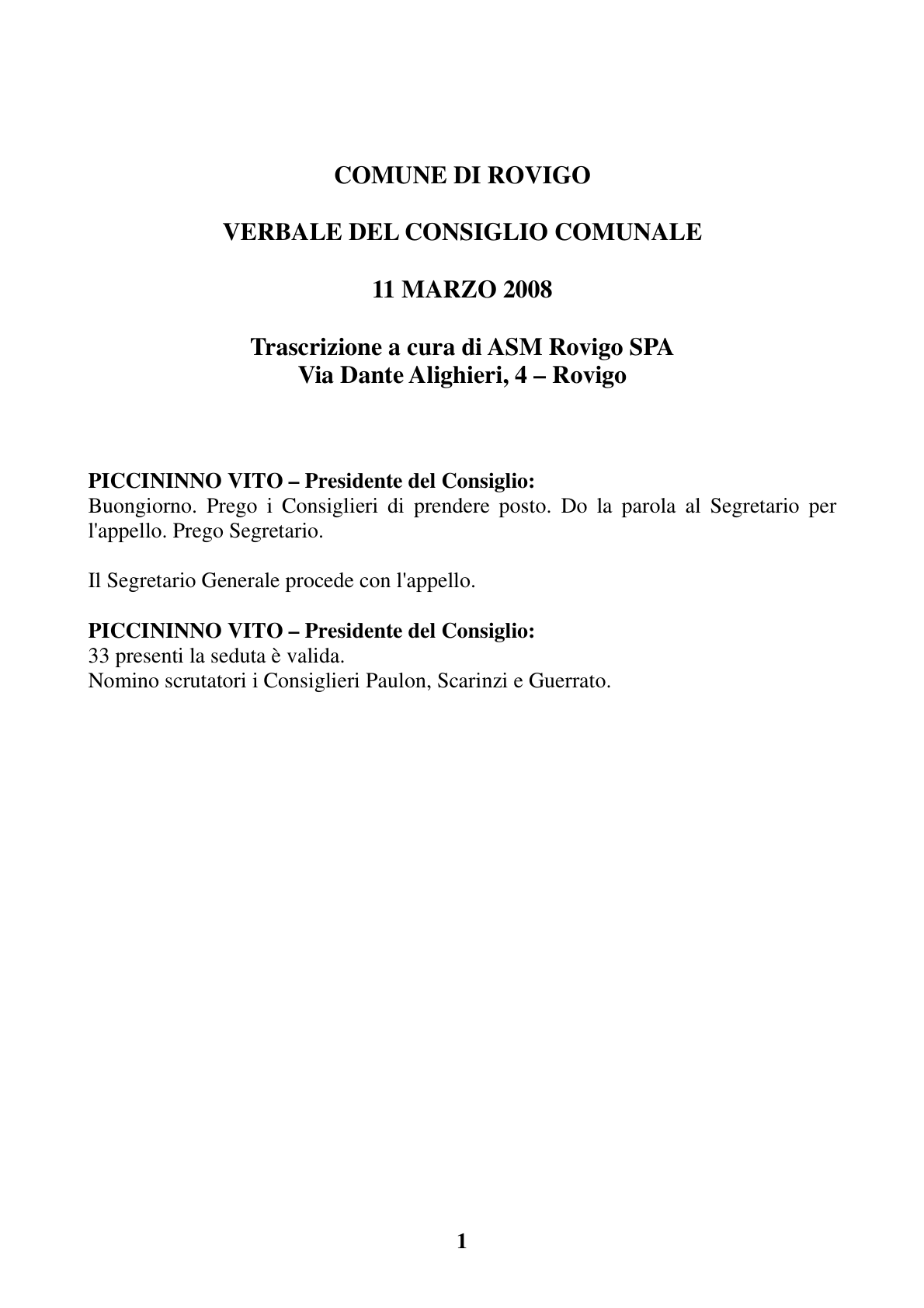 Pagina 1 del verbale