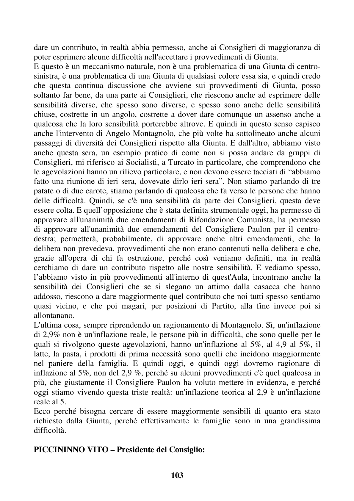 Pagina 103 del verbale